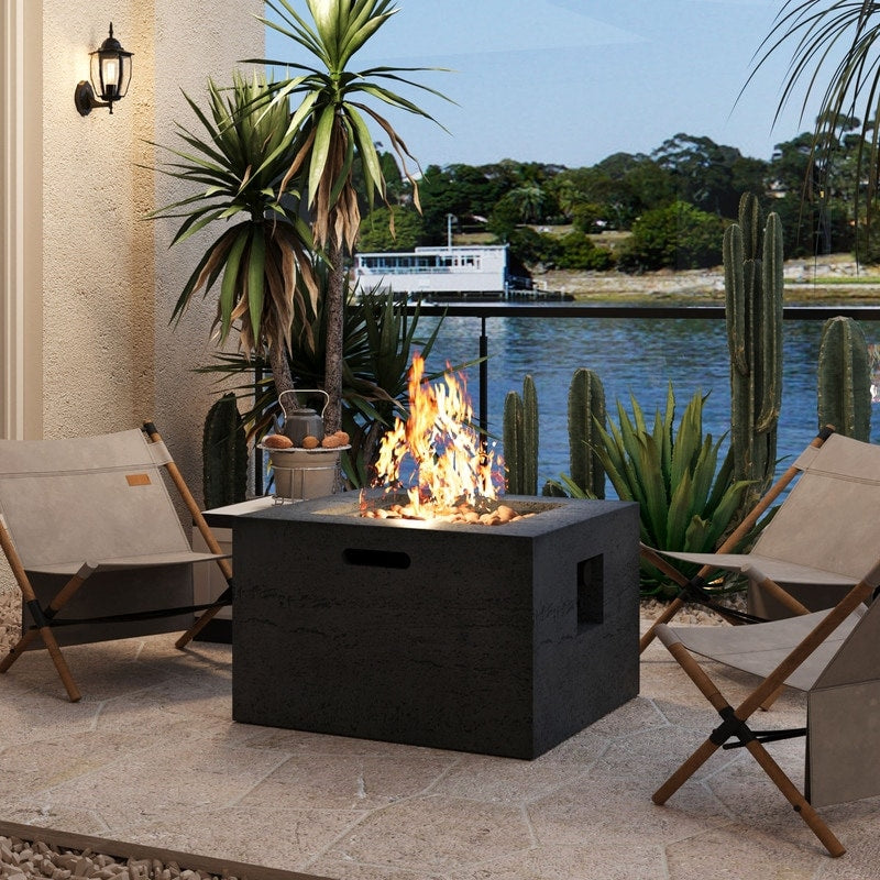 Mgo 40 000 Btu Outdoor Square Fire Pit With Steel Burner