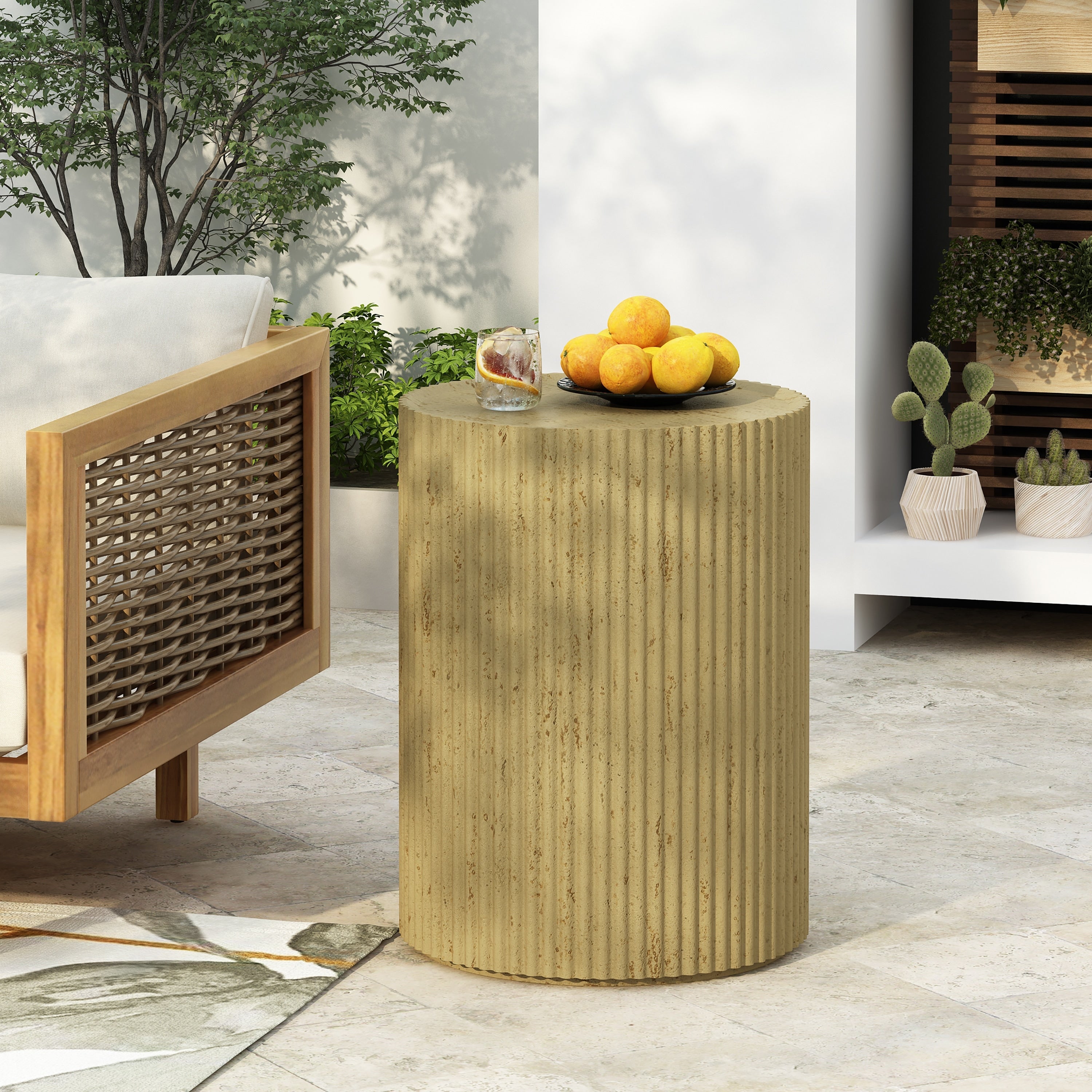 Mgo Cylindrical Side Table