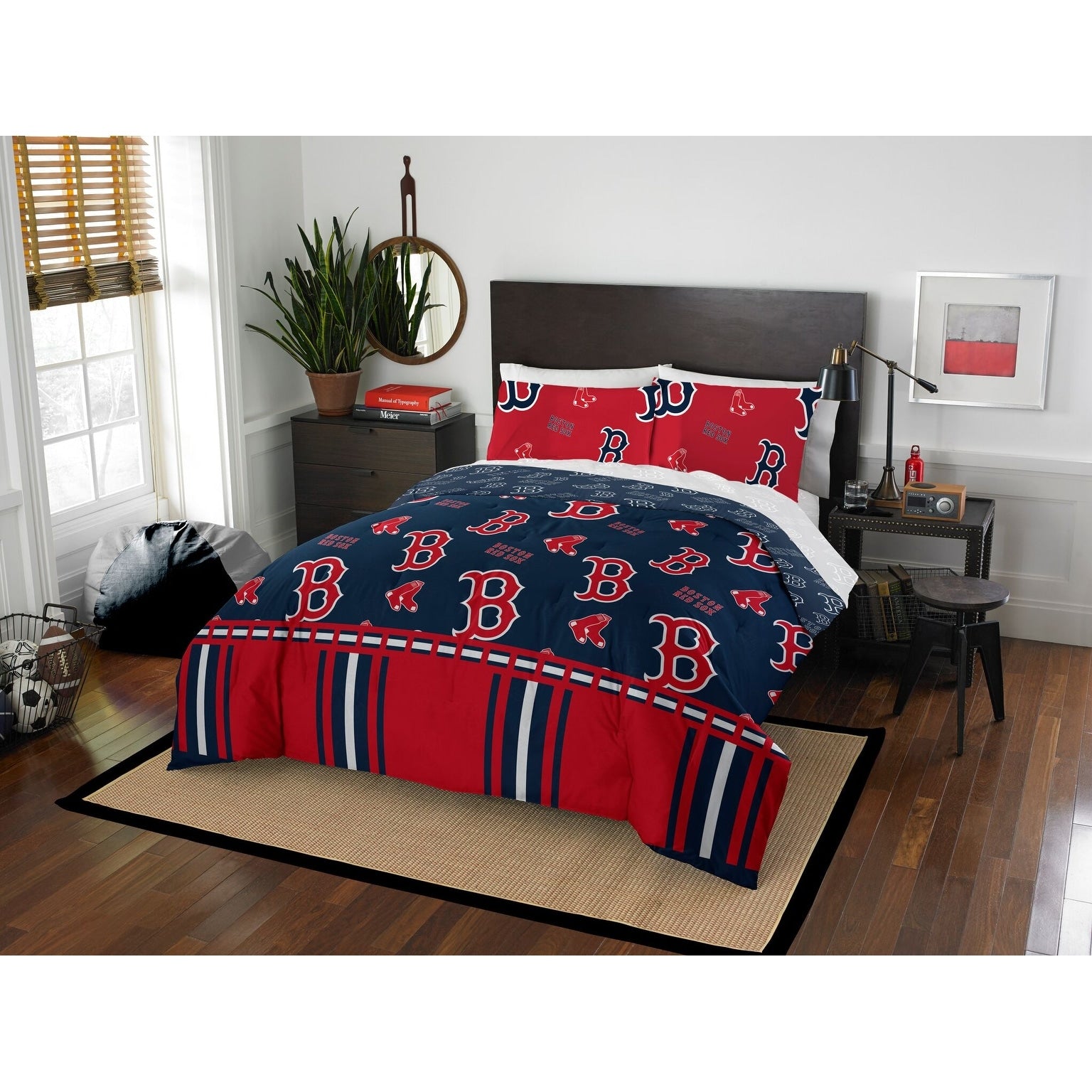 Mlb 875 Boston Red Sox Queen Bed In A Bag Set