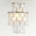 Mlian 2 Light Polish Nickel Natural Capiz Shell Flush Mount Ceiling Light 10.4