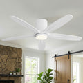 Mlian 54 In. 5 Solid Wood Blades Indoor Standard Ceiling Fan Flush Mount With Remote Integrated Led