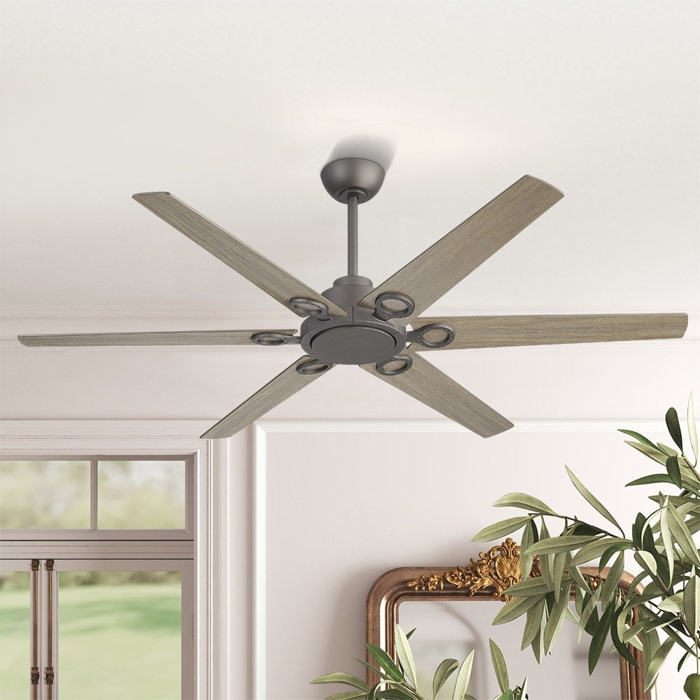 Mlian 64 In 6 Playwood Blades Dc Motor Indoor Downrod Standard Ceiling Fan With Remote 64