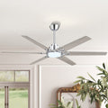 Mlian 64 In. 6 Playwood Blade Dc Motor Indoor Downrod Gray Standard Ceiling Fan With Remote Integrated Led 64