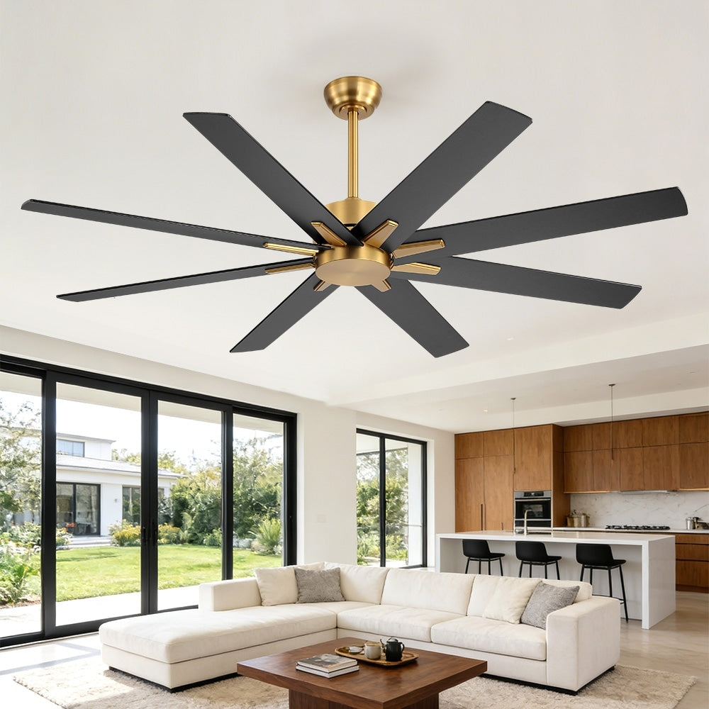 Mlian 8 Plywood Blade Dc Motor Indoor Downrod Standard Ceiling Fan With Remote