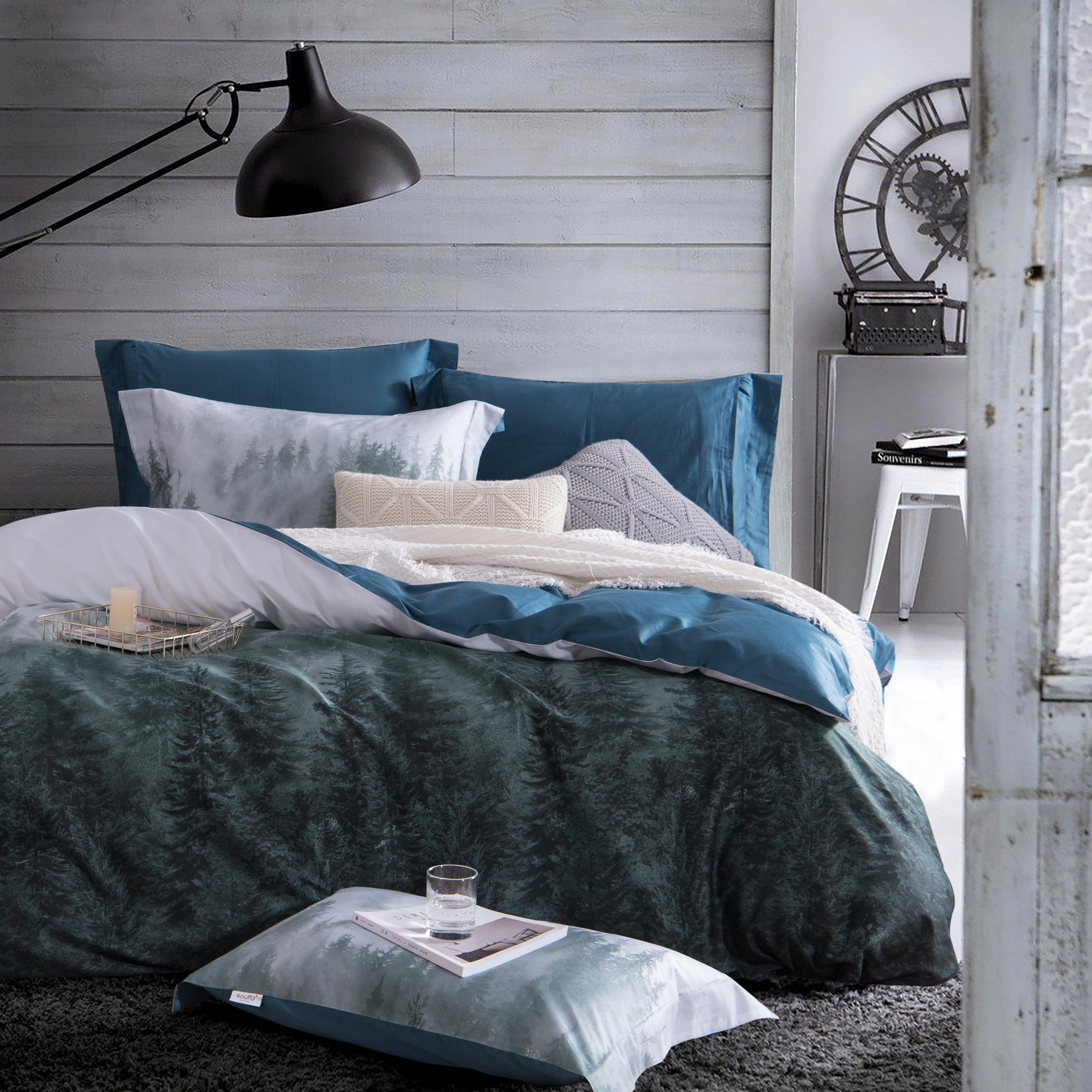 M Lange Home 3D Digital Printed Forest 3Pcs Cotton Duvet Set