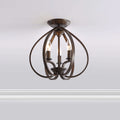 Mabel 3 Light Antique Black Contemporary Flush Mount N A