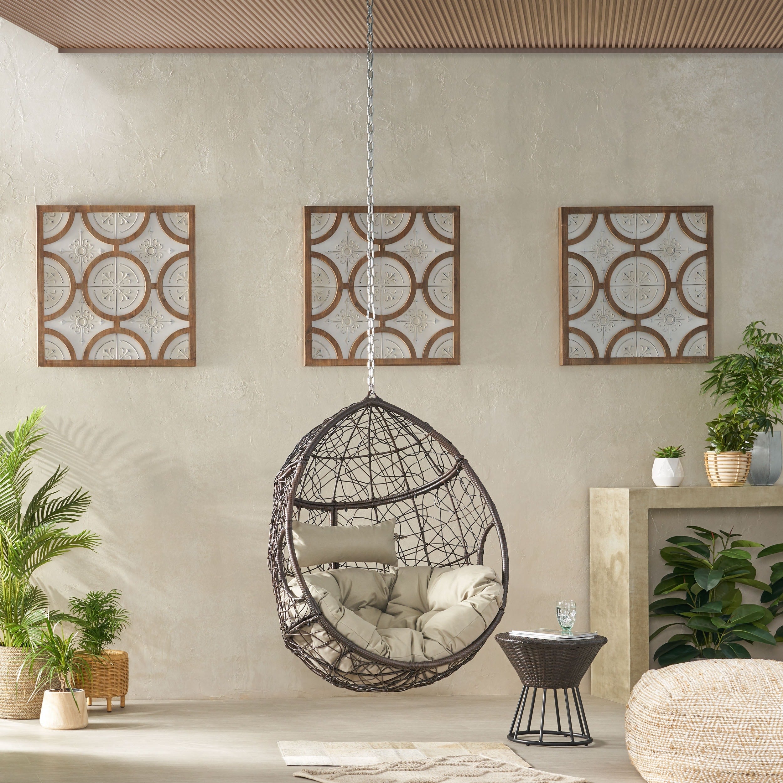 Mabel Wicker Hanging Chair By Christopher Knight Home