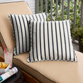 Mabley Sunbrella Lido Indigo Indoor Outdoor Corded Pillow Set