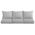Mabley Sunbrella Lido Indigo Indoor Outdoor Corded Pillow And Cushion 6 Pc Sofa Set