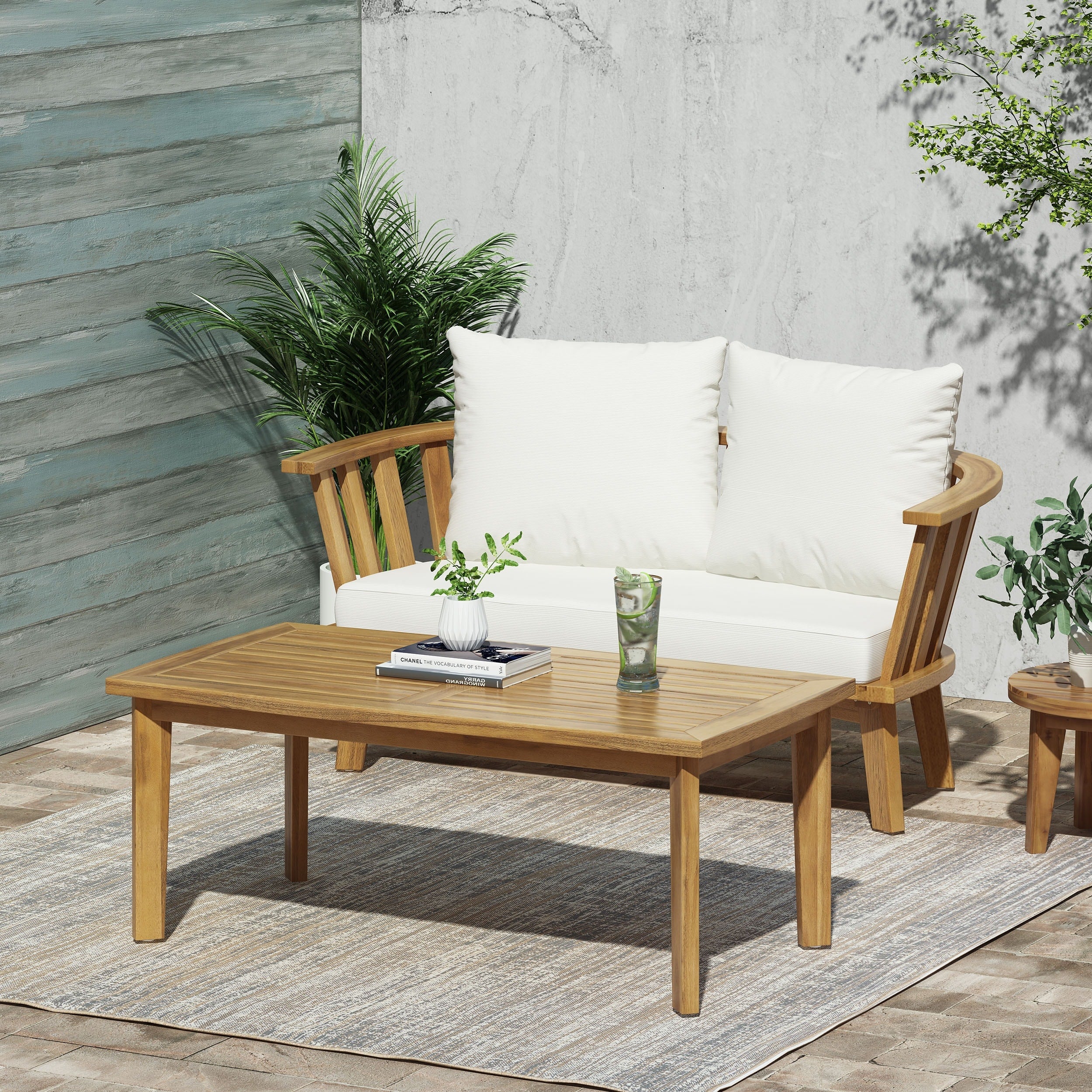 Solano Acacia Wood Loveseat Set By Christopher Knight Home