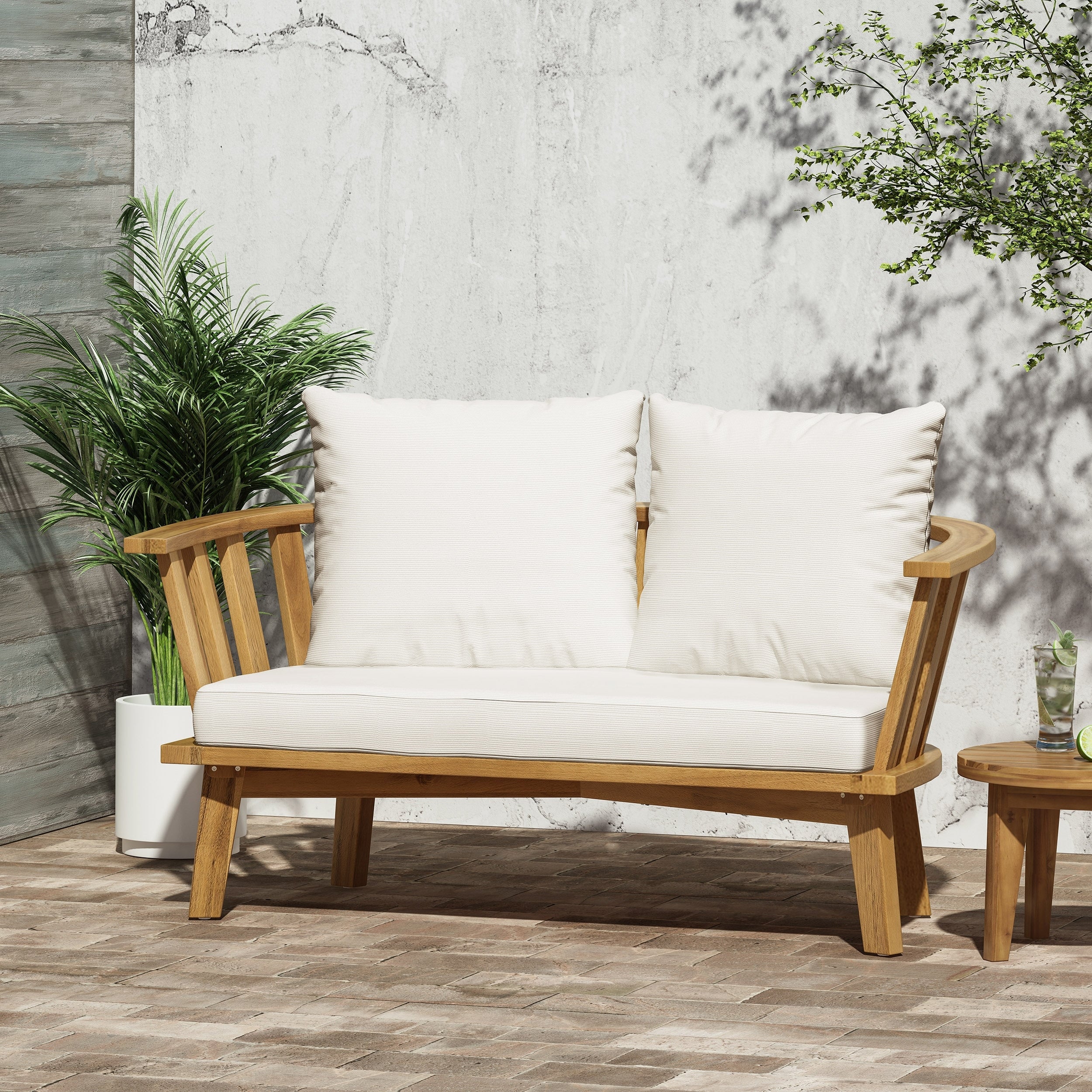 Solano Acacia Wood Loveseat By Christopher Knight Home