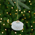 Shades Of Blue Macaroon With Beads Glass Christmas Ornament 2