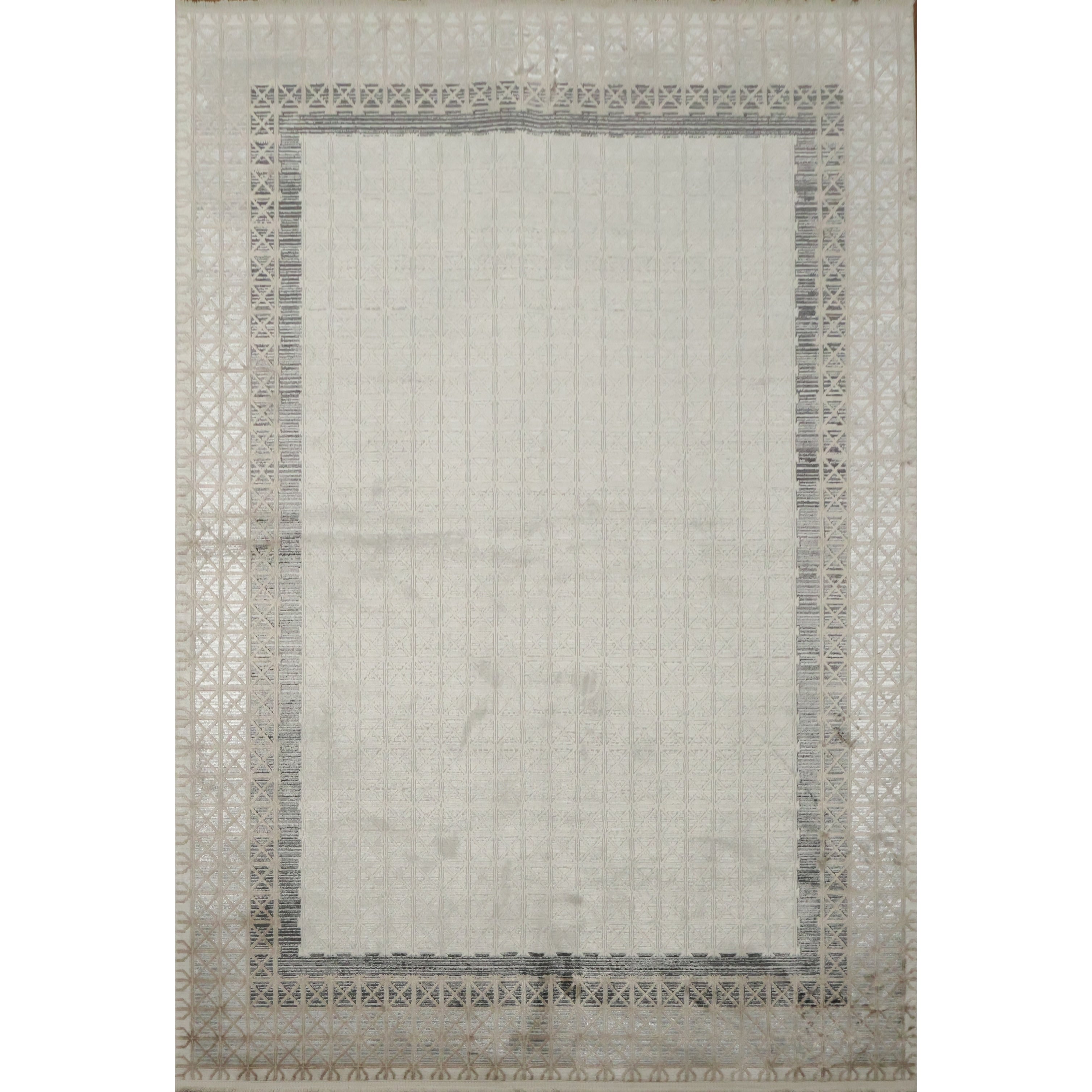 Machine Made Beige Ivories Abstract Area Rug 7 7 X 5 2