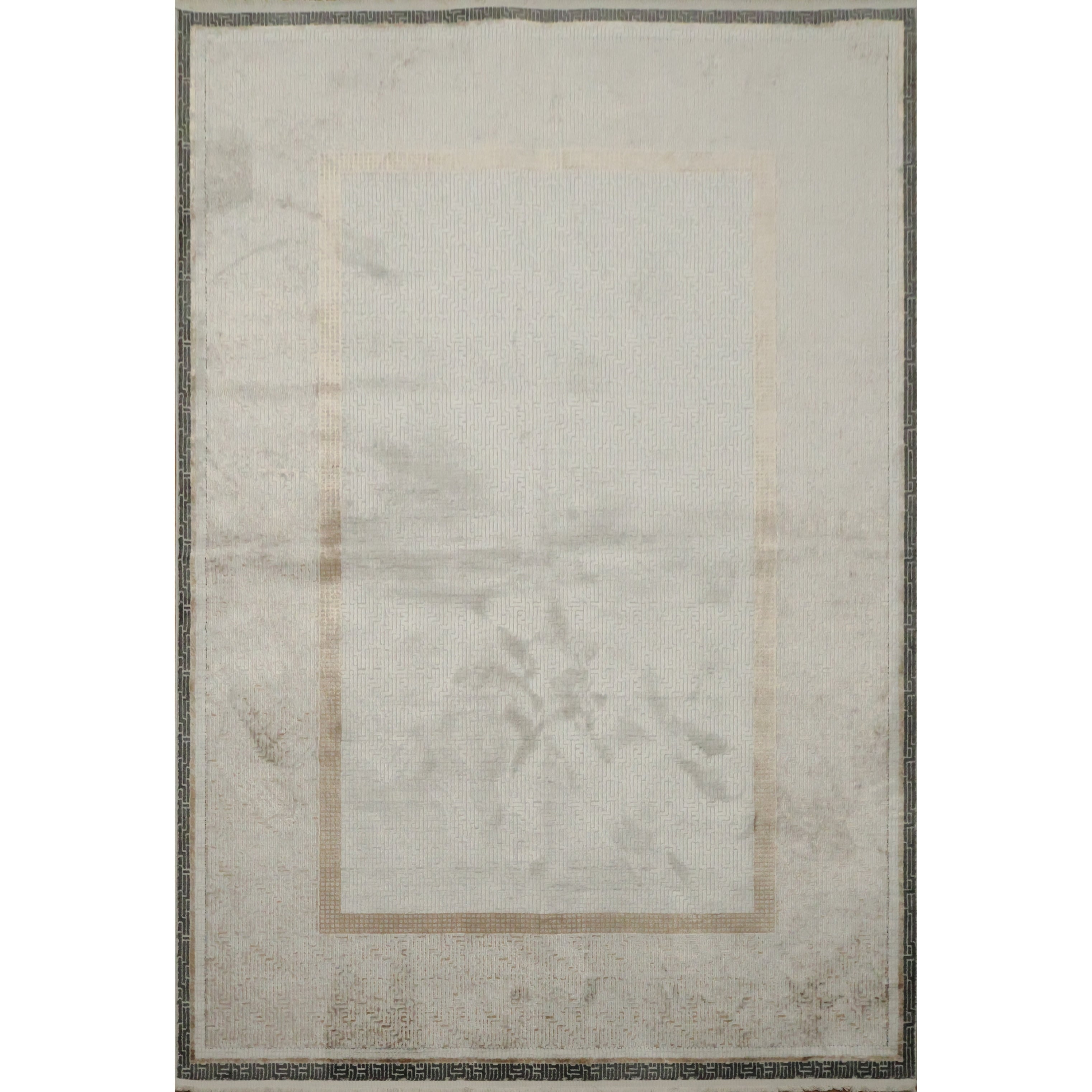 Machine Made Beige Ivories Abstract Area Rug 7 7 X 5 2