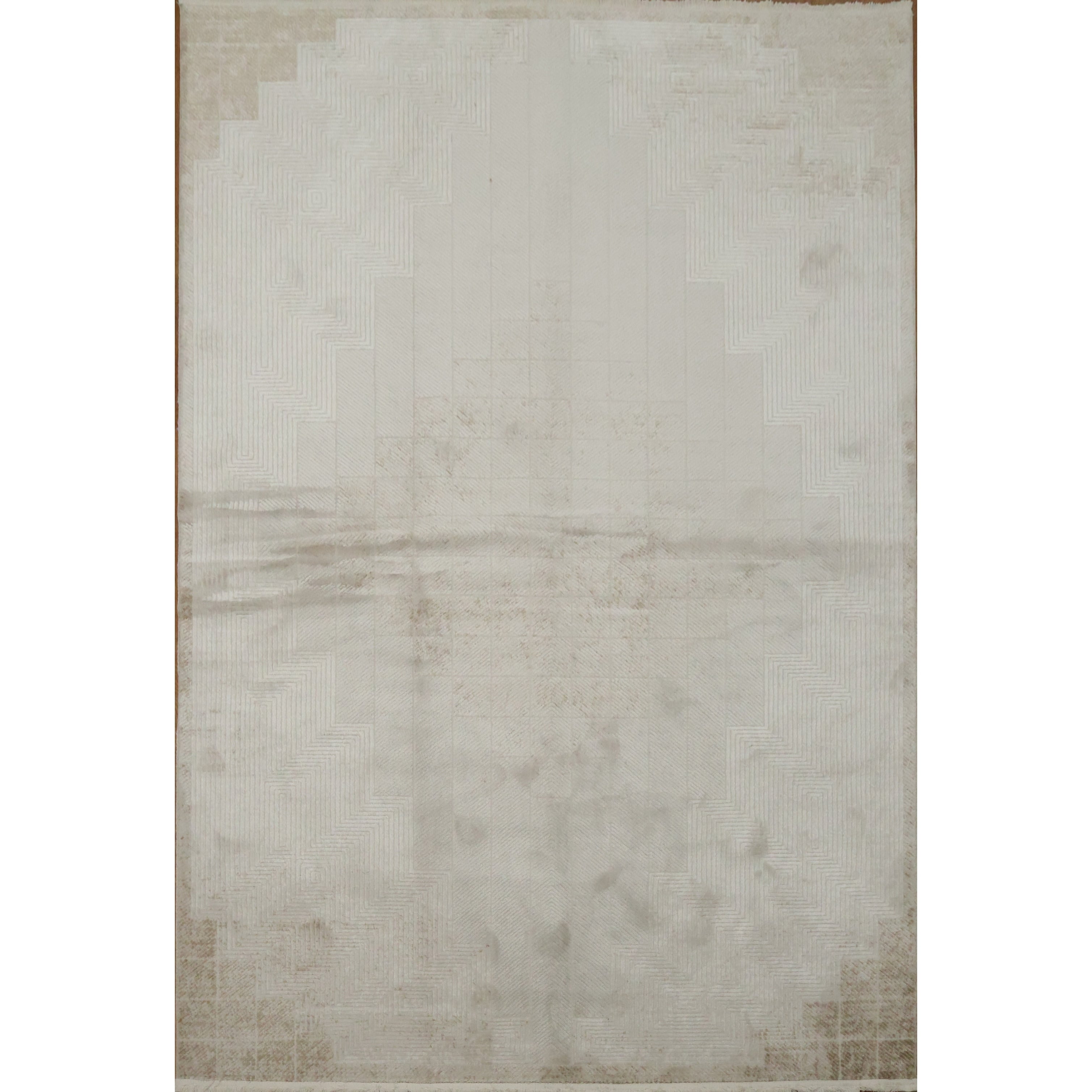 Machine Made Beige Ivories Abstract Area Rug 7 7 X 5 2