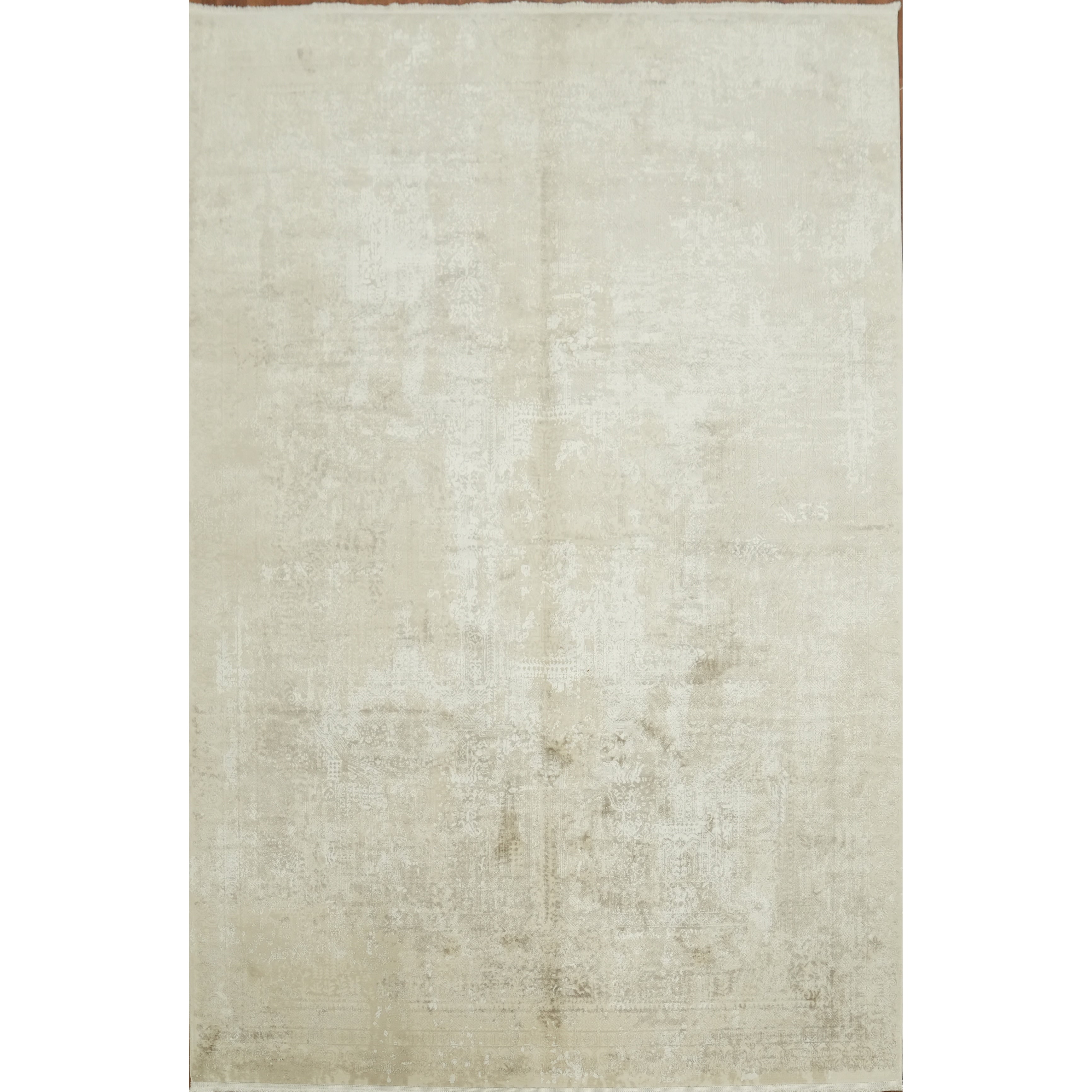 Machine Made Beige Ivories Abstract Area Rug 9 10 X 6 5