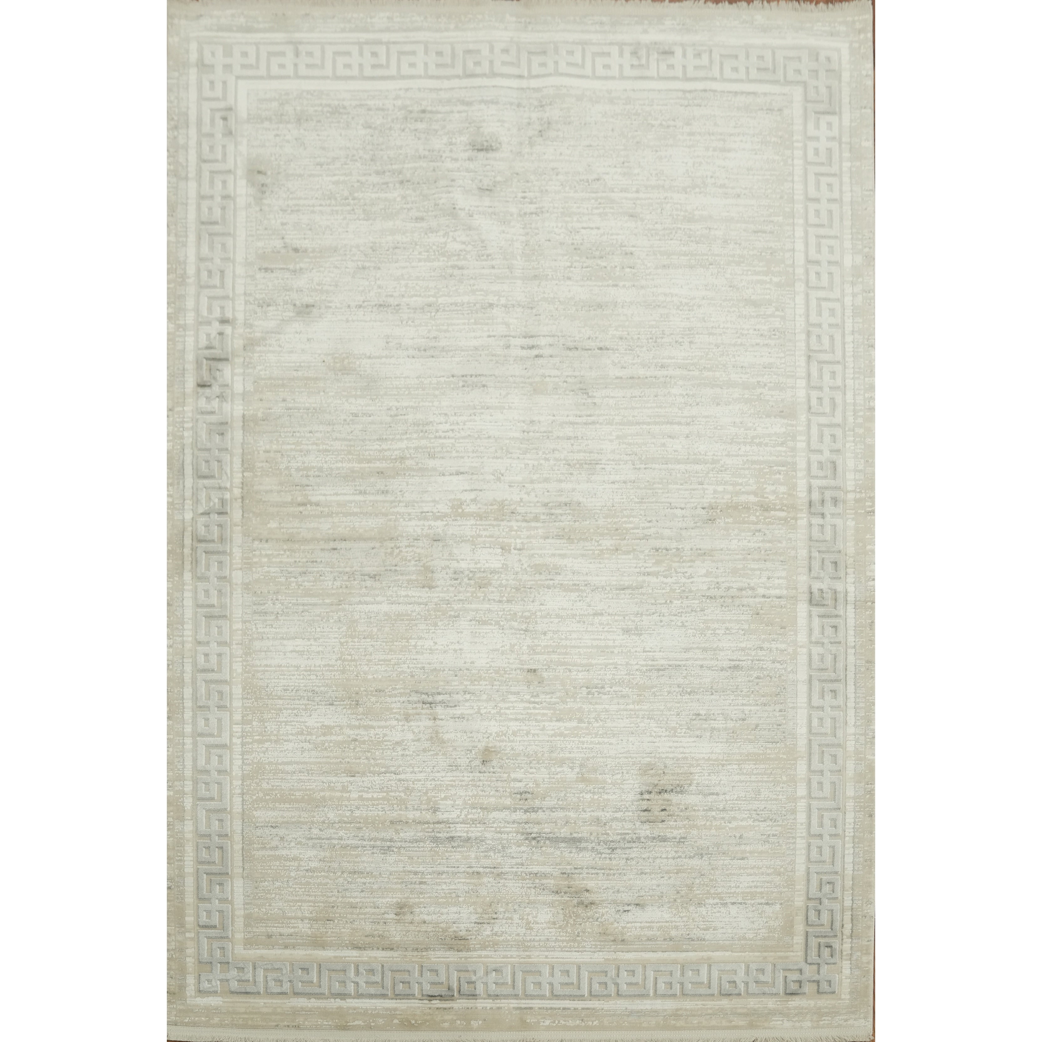 Machine Made Beige Ivories Abstract Area Rug 7 7 X 5 2