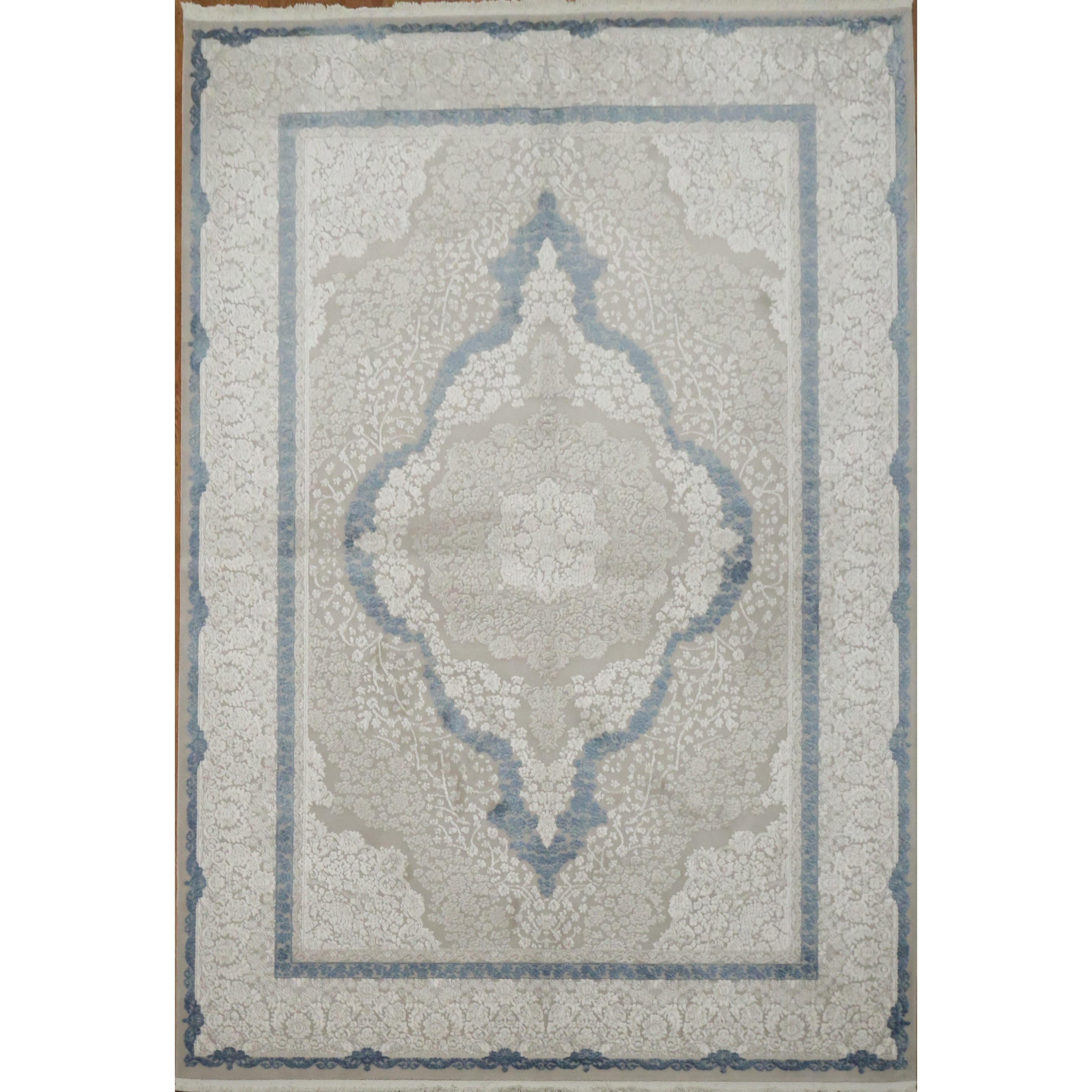 Machine Made Beige Ivories Abstract Area Rug 7 7 X 5 2