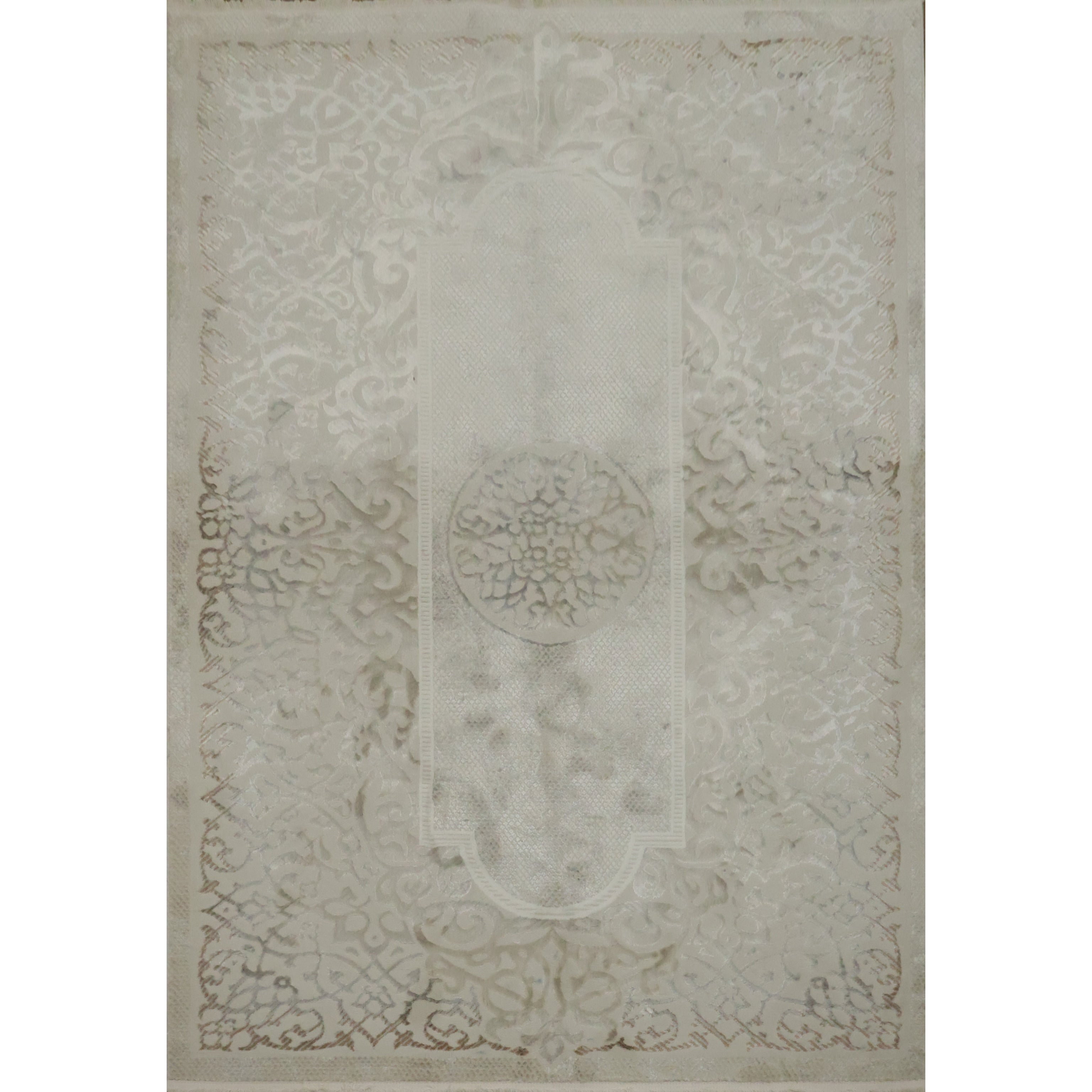 Machine Made Beige Ivories Abstract Area Rug 7 5 X 5 2