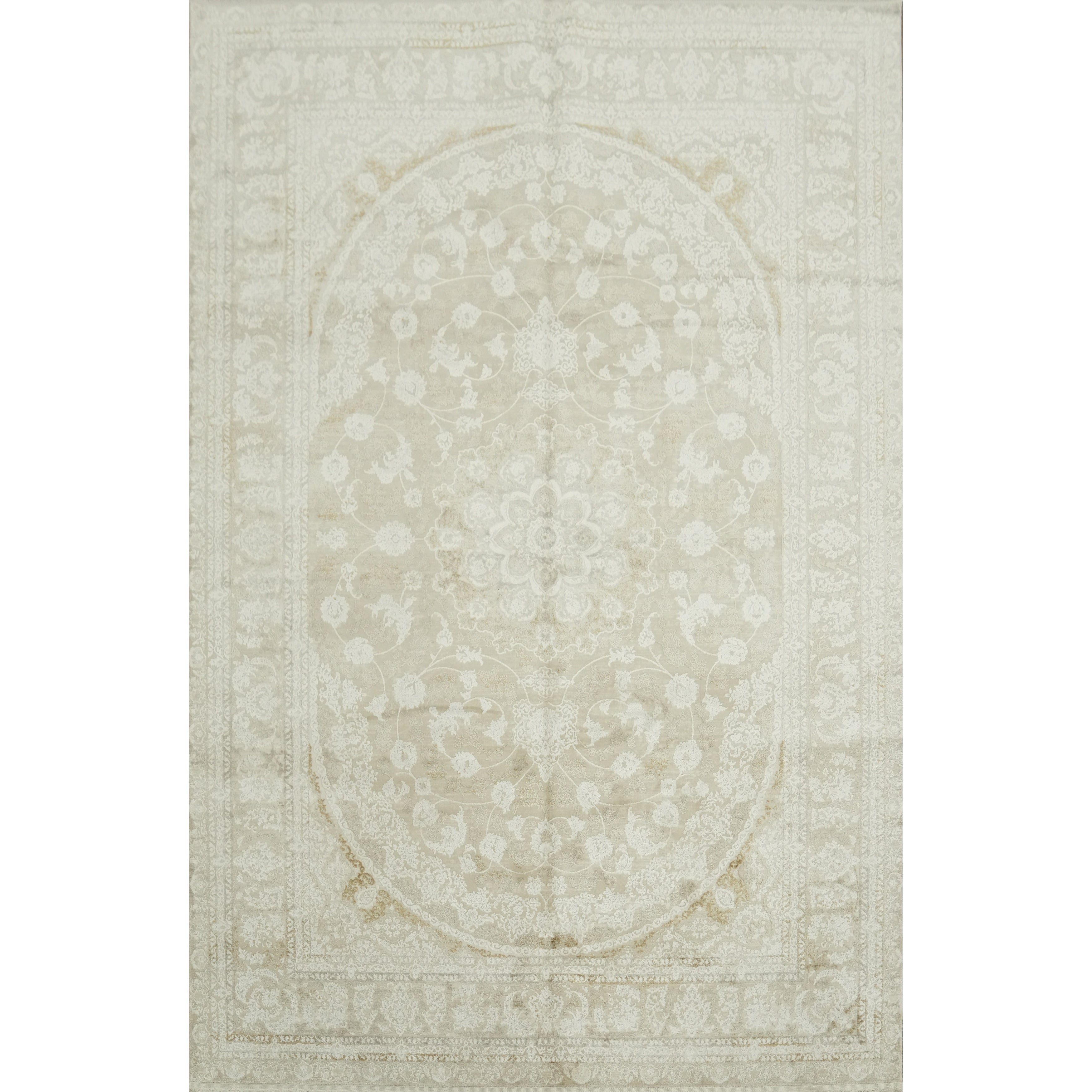 Machine Made Beige Ivories Abstract Area Rug 9 10 X 6 5