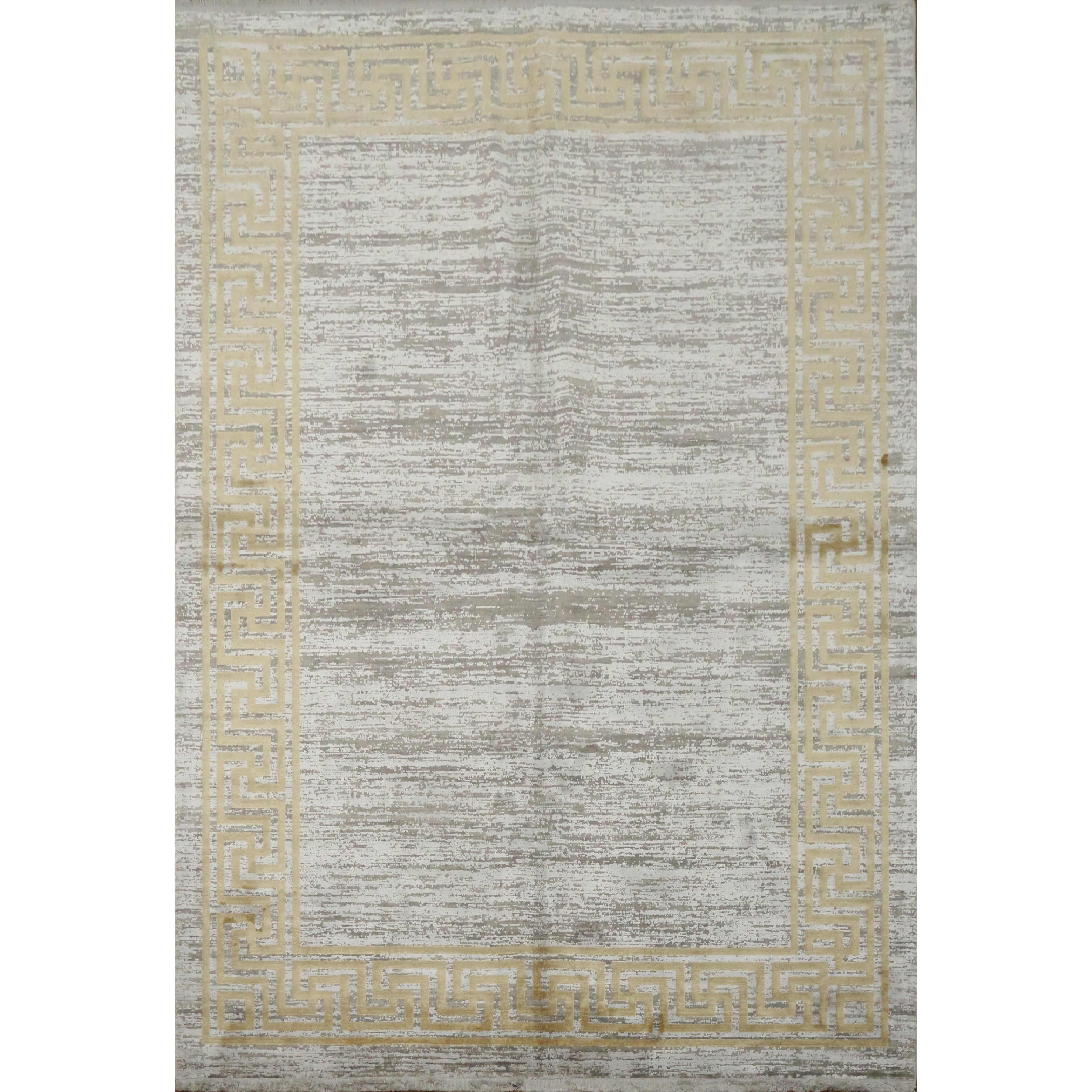 Machine Made Beige Ivories Abstract Area Rug 7 7 X 5 2