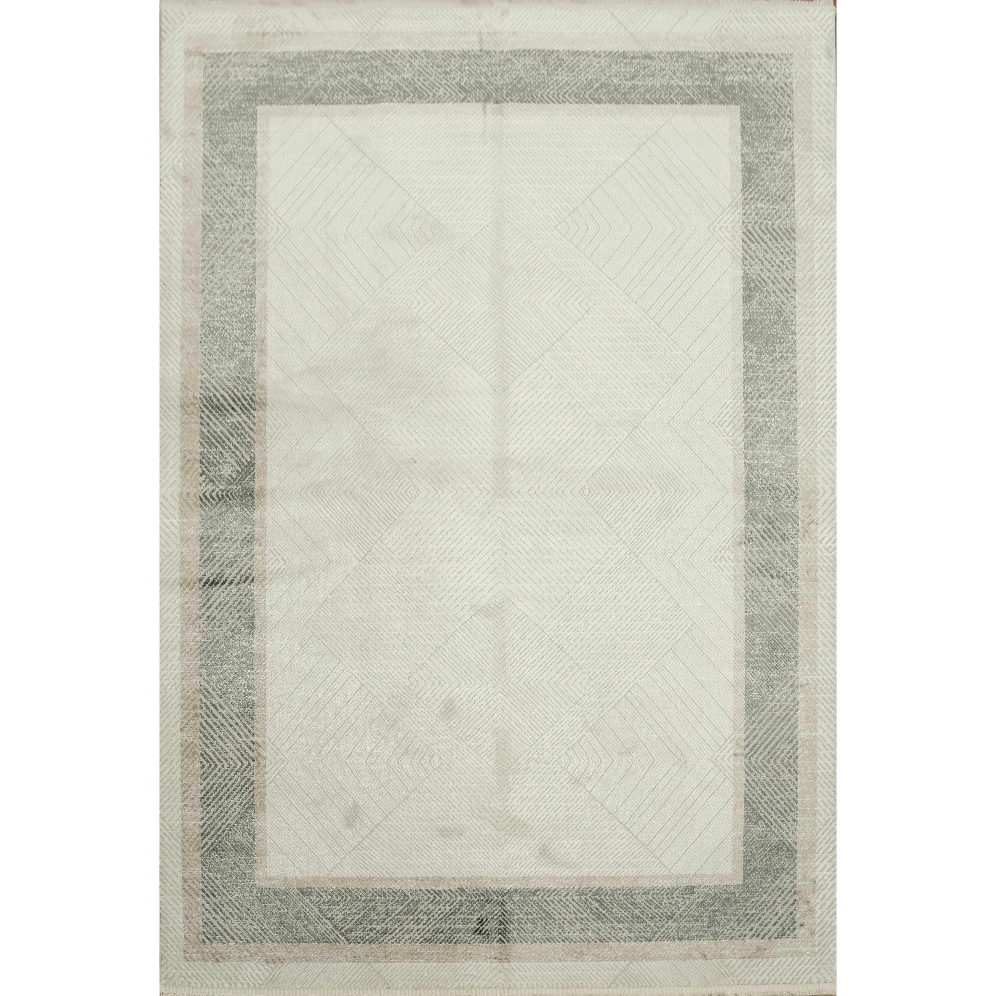 Machine Made Beige Ivories Abstract Area Rug 7 7 X 5 2