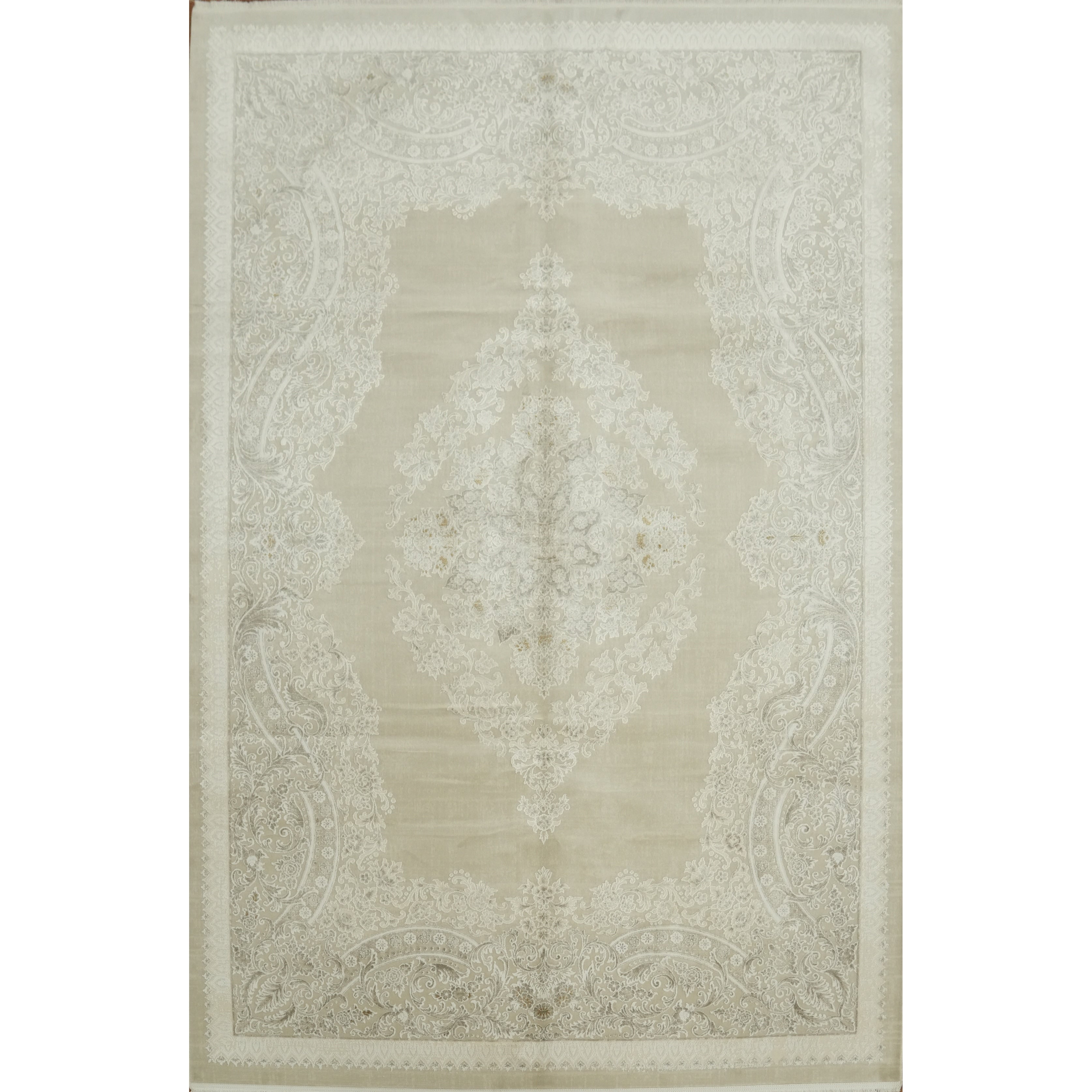 Machine Made Beige Ivories Abstract Area Rug 9 10 X 6 5