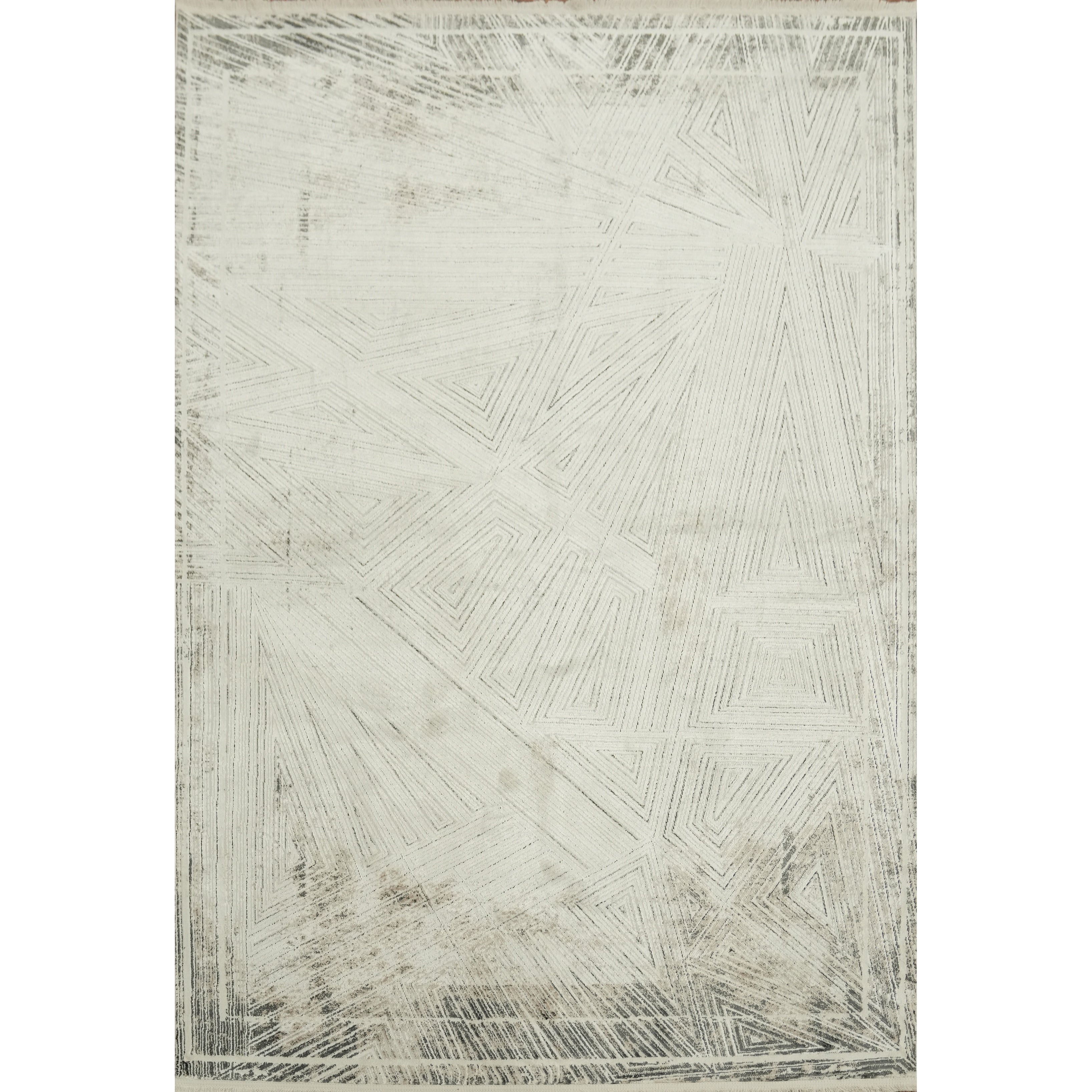 Machine Made Beige Ivories Abstract Area Rug 7 7 X 5 2