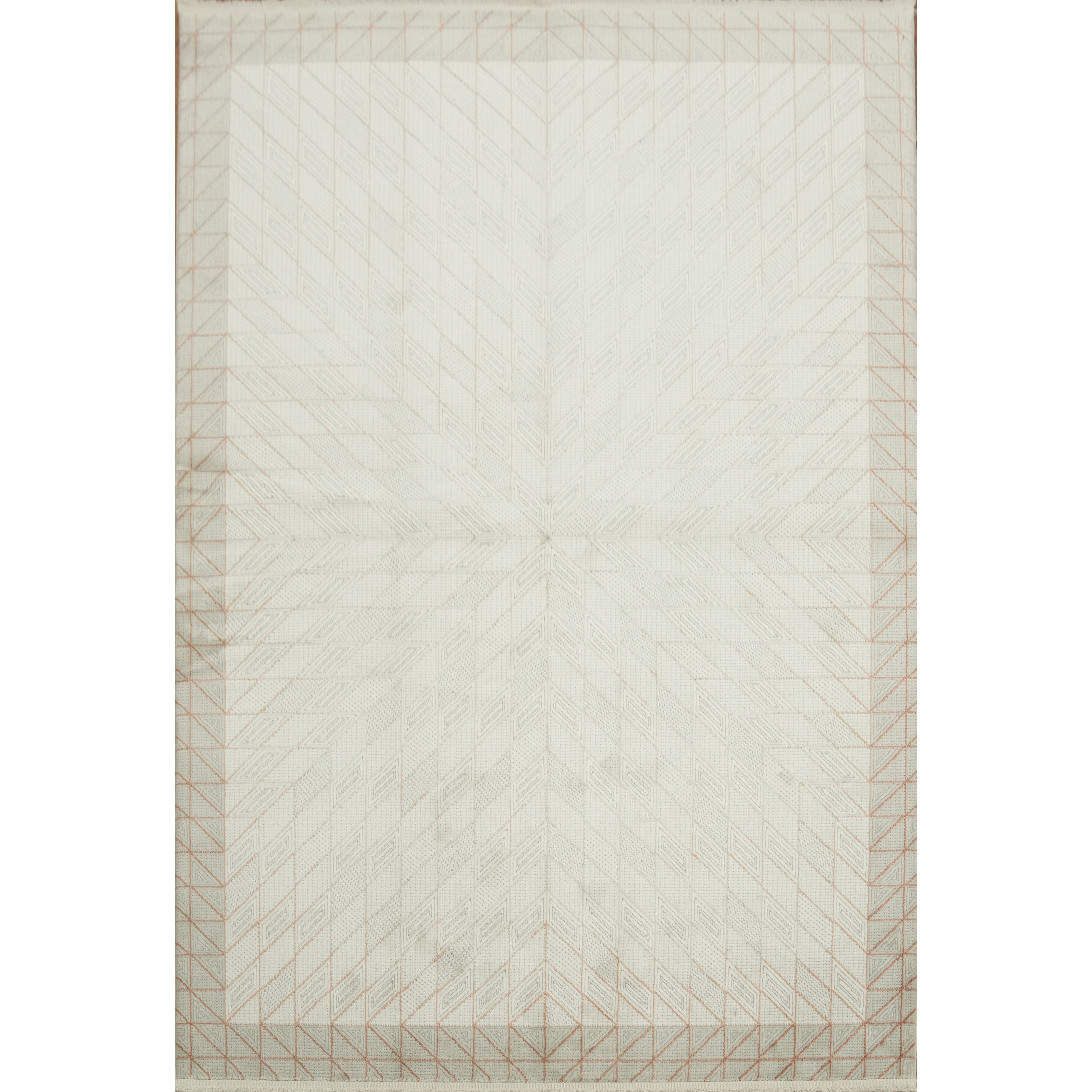 Machine Made Beige Ivories Abstract Area Rug 7 7 X 5 2