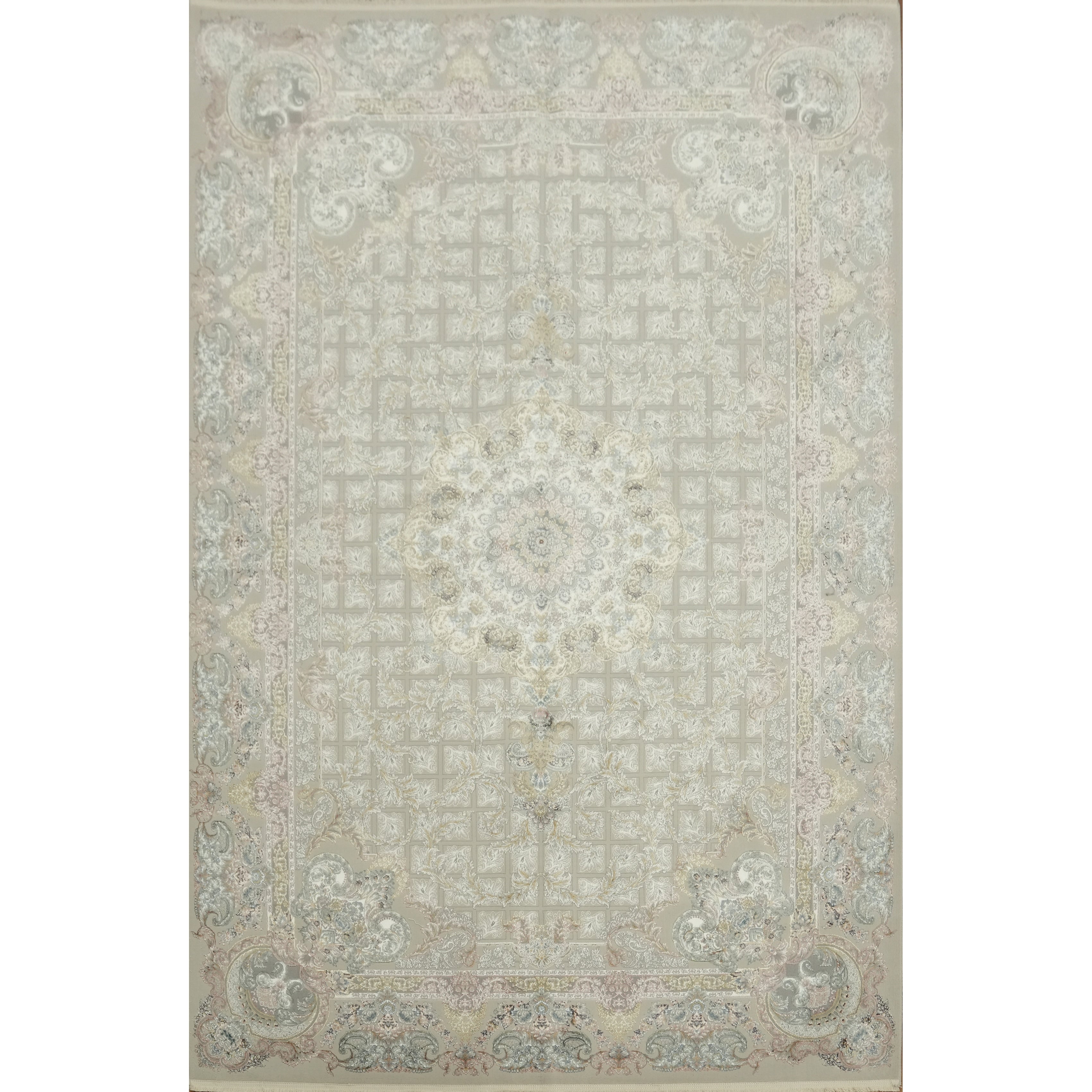 Machine Made Beige Ivories Tabriz Area Rug 9 10 X 6 5