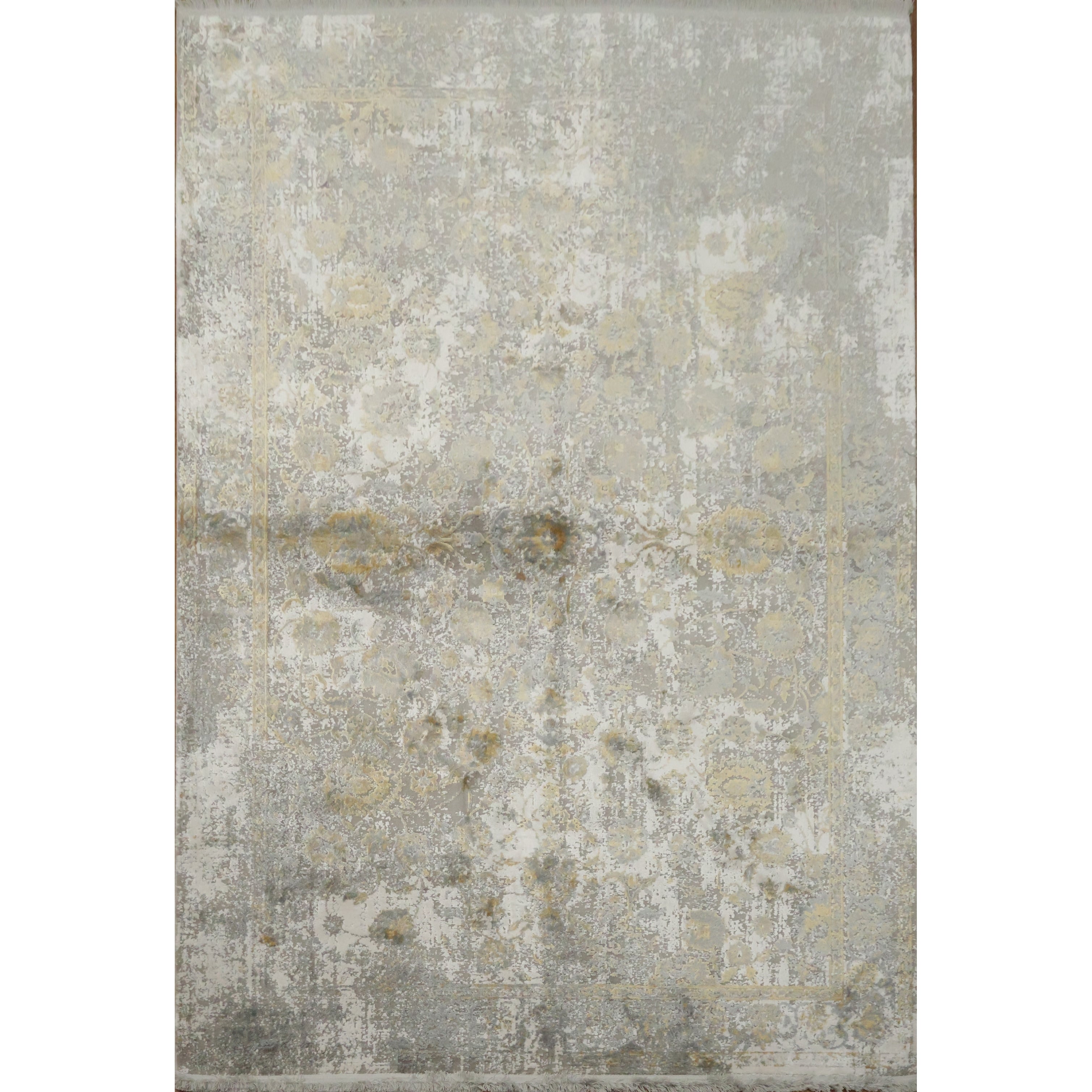 Machine Made Greys Charcoal Abstract Area Rug 7 7 X 5 2