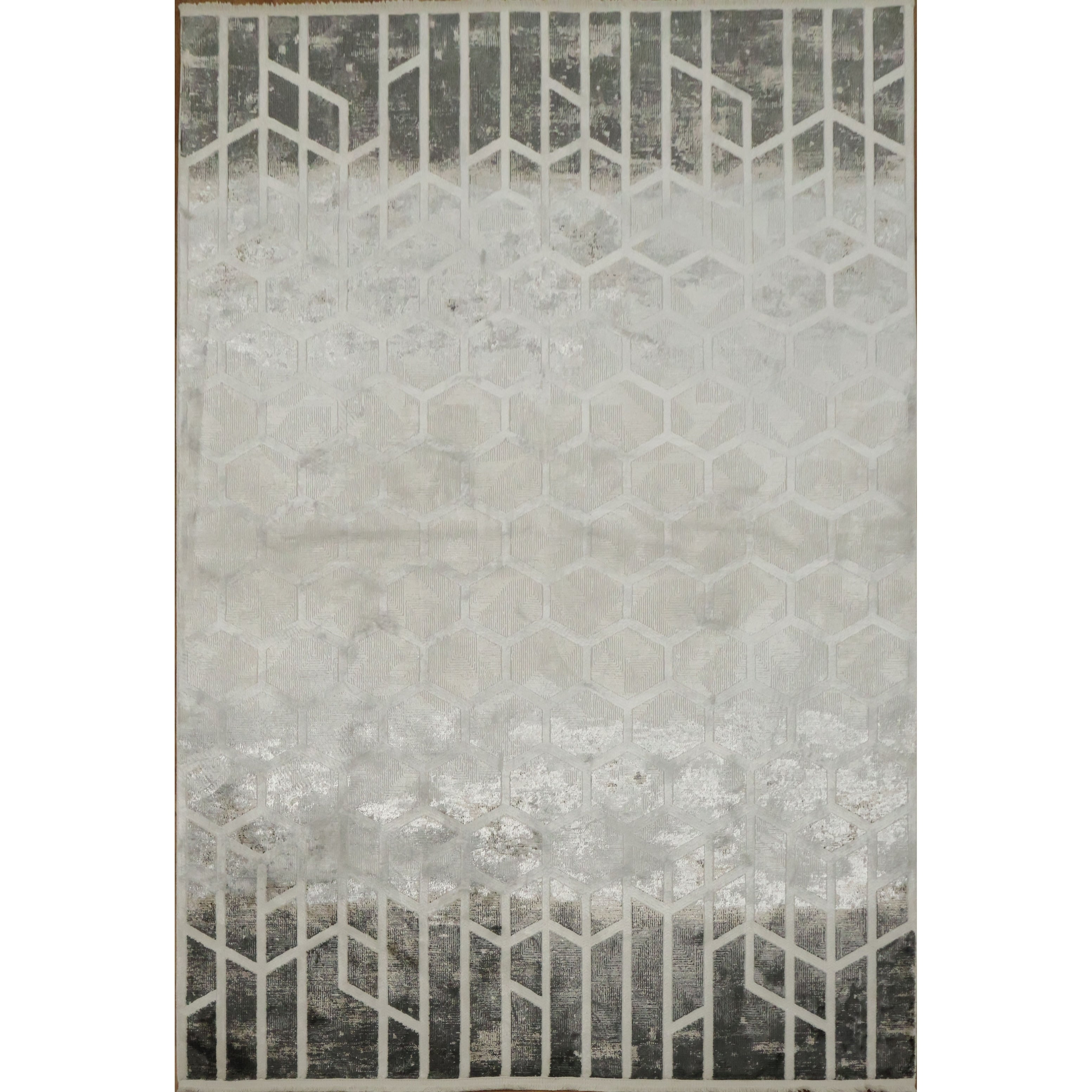 Machine Made Greys Charcoal Abstract Area Rug 7 7 X 5 2