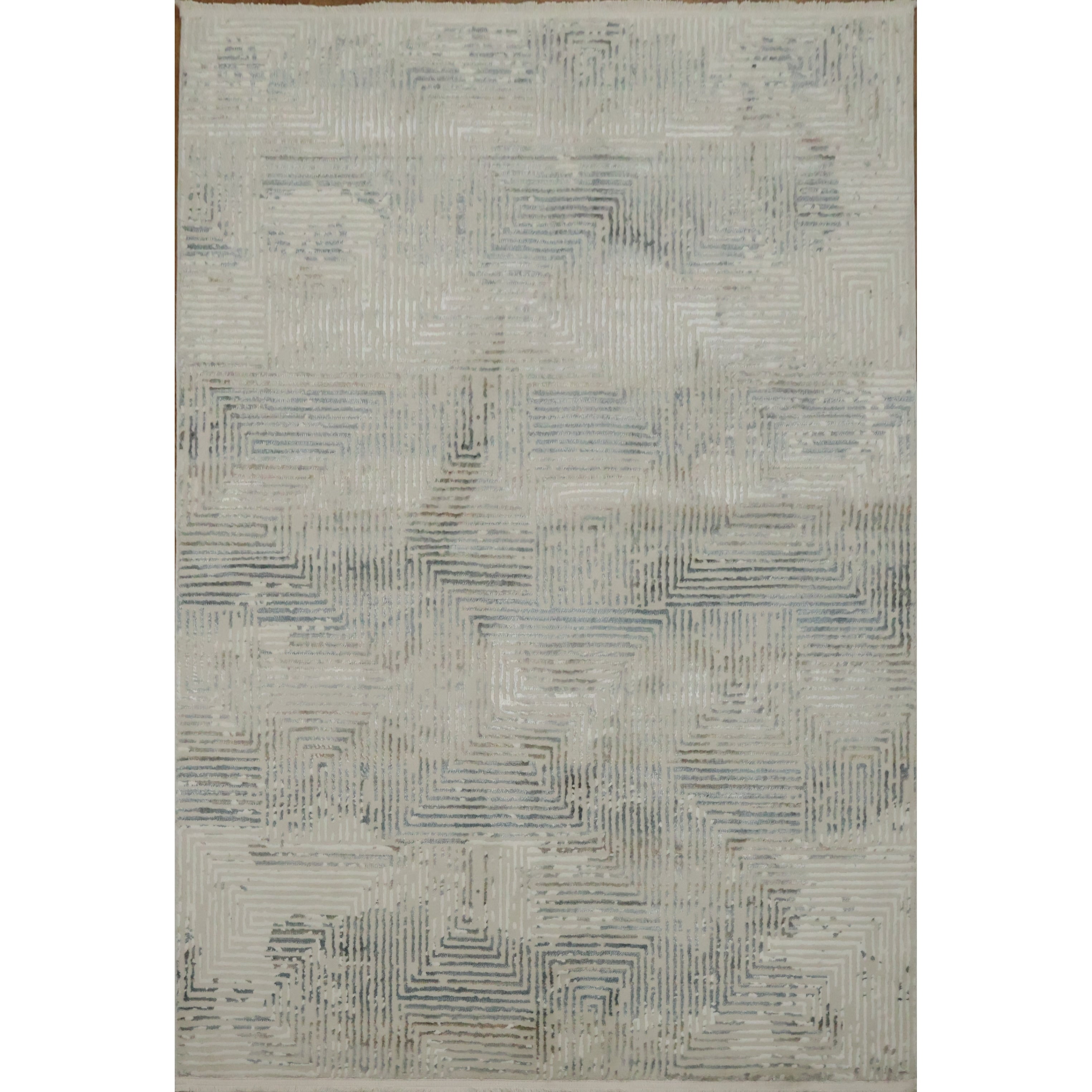 Machine Made Greys Charcoal Abstract Area Rug 7 7 X 5 2