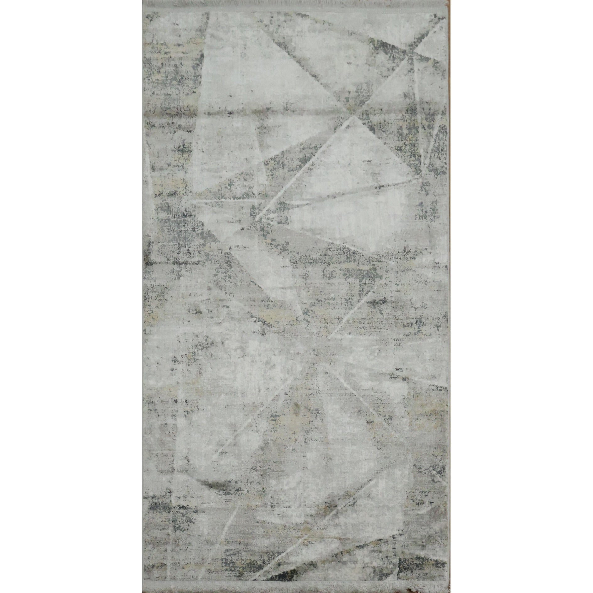 Machine Made Greys Charcoal Abstract Area Rug 5 0 X 2 6