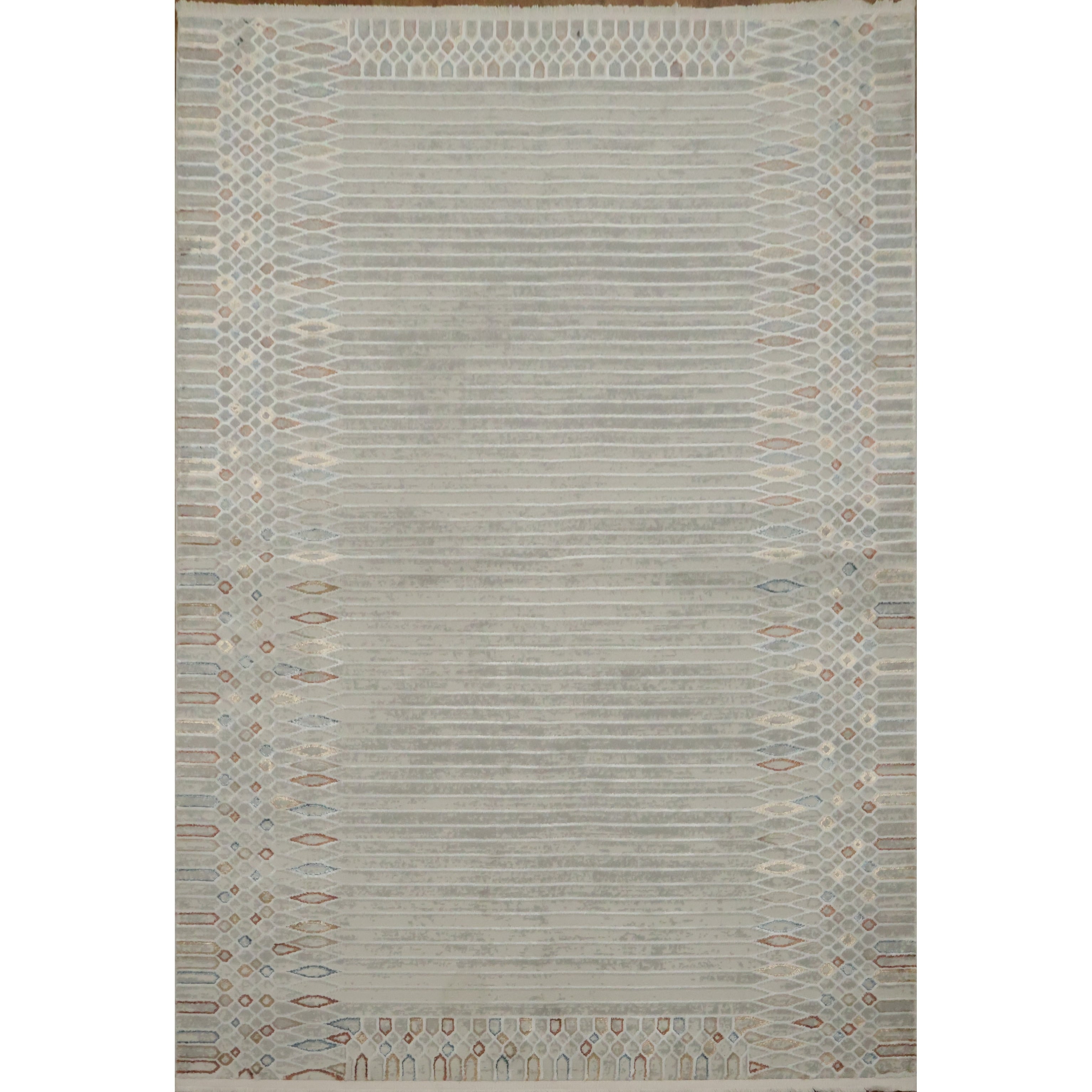 Machine Made Greys Charcoal Abstract Area Rug 7 7 X 5 2