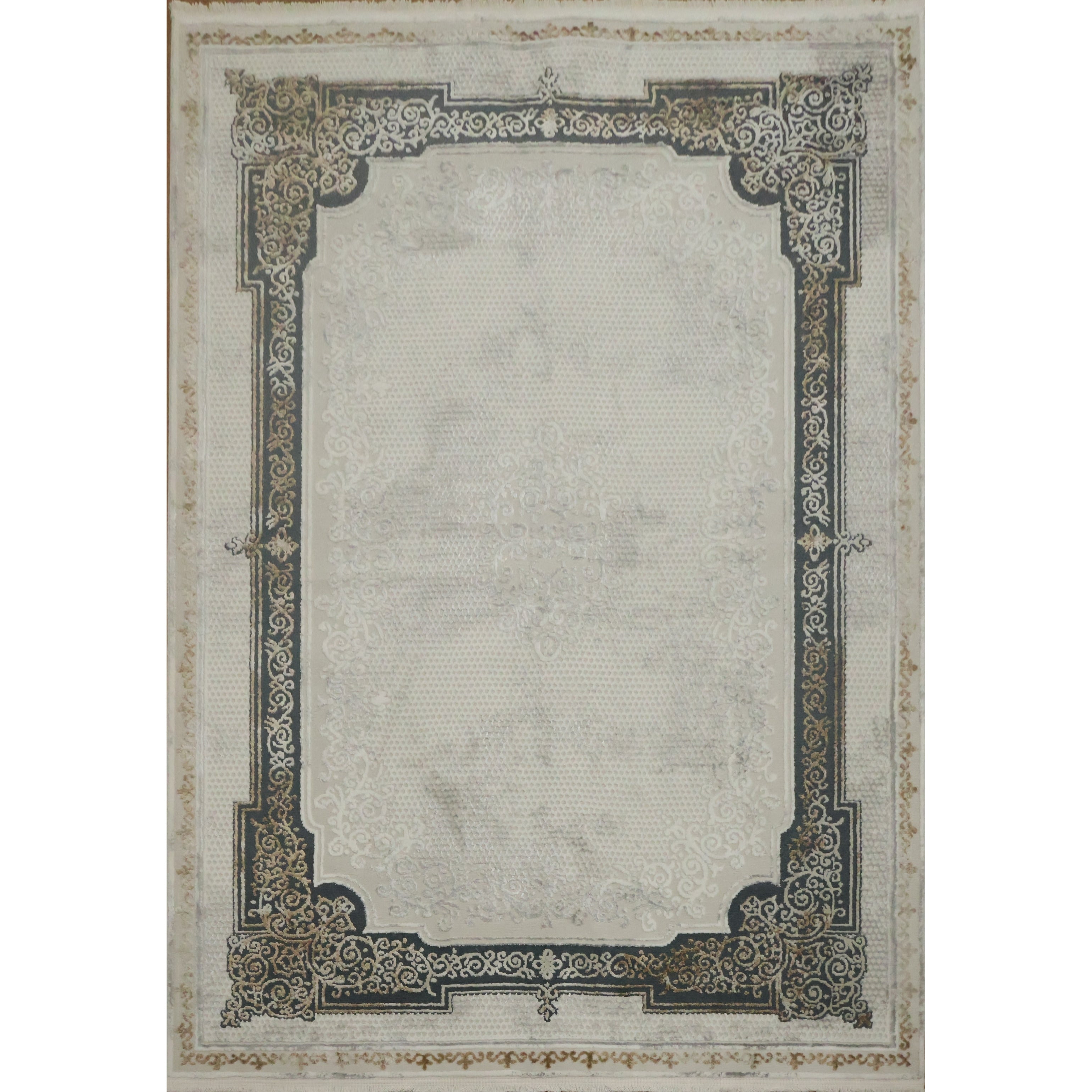 Machine Made Greys Charcoal Abstract Area Rug 7 5 X 5 2