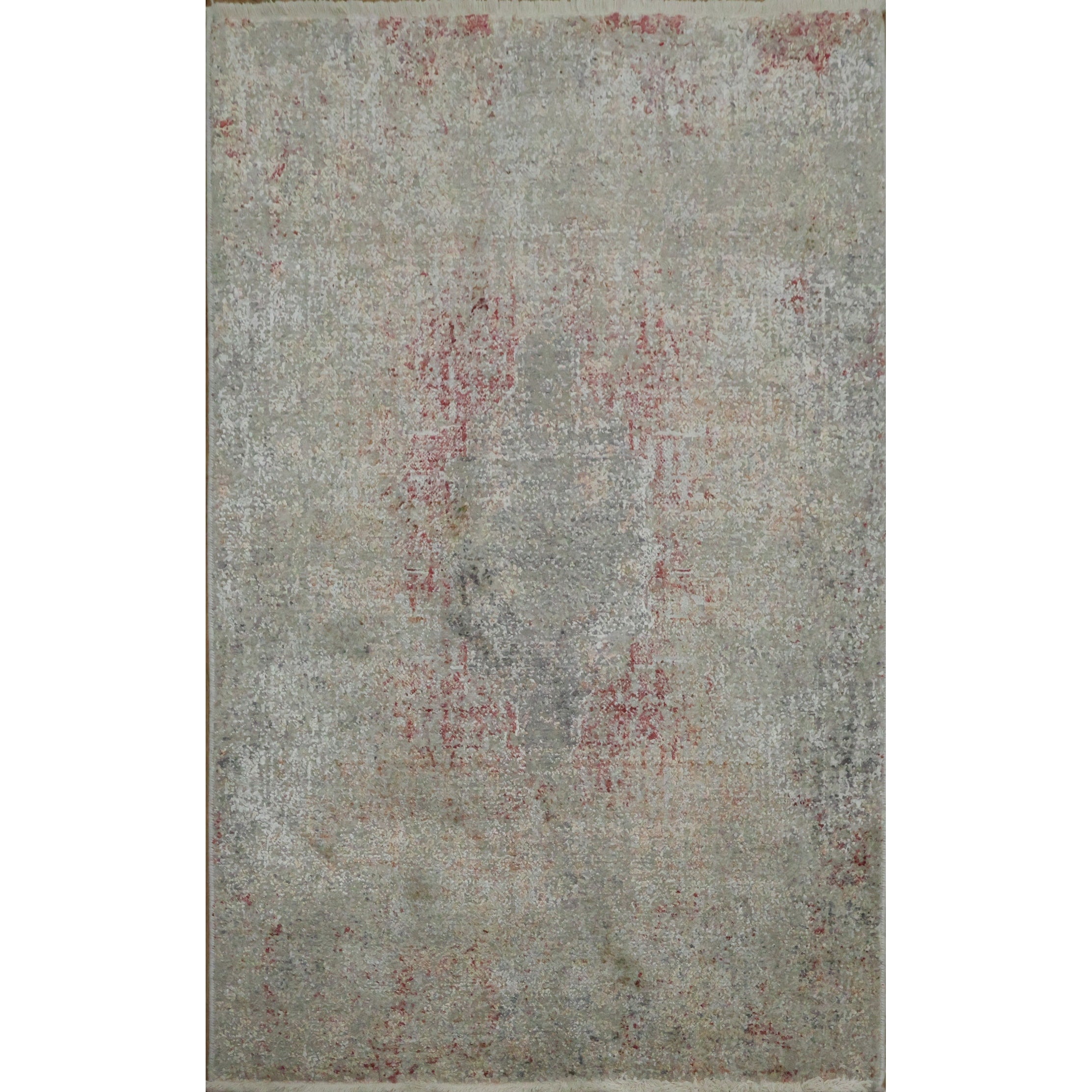 Machine Made Greys Charcoal Abstract Area Rug 4 0 X 2 6