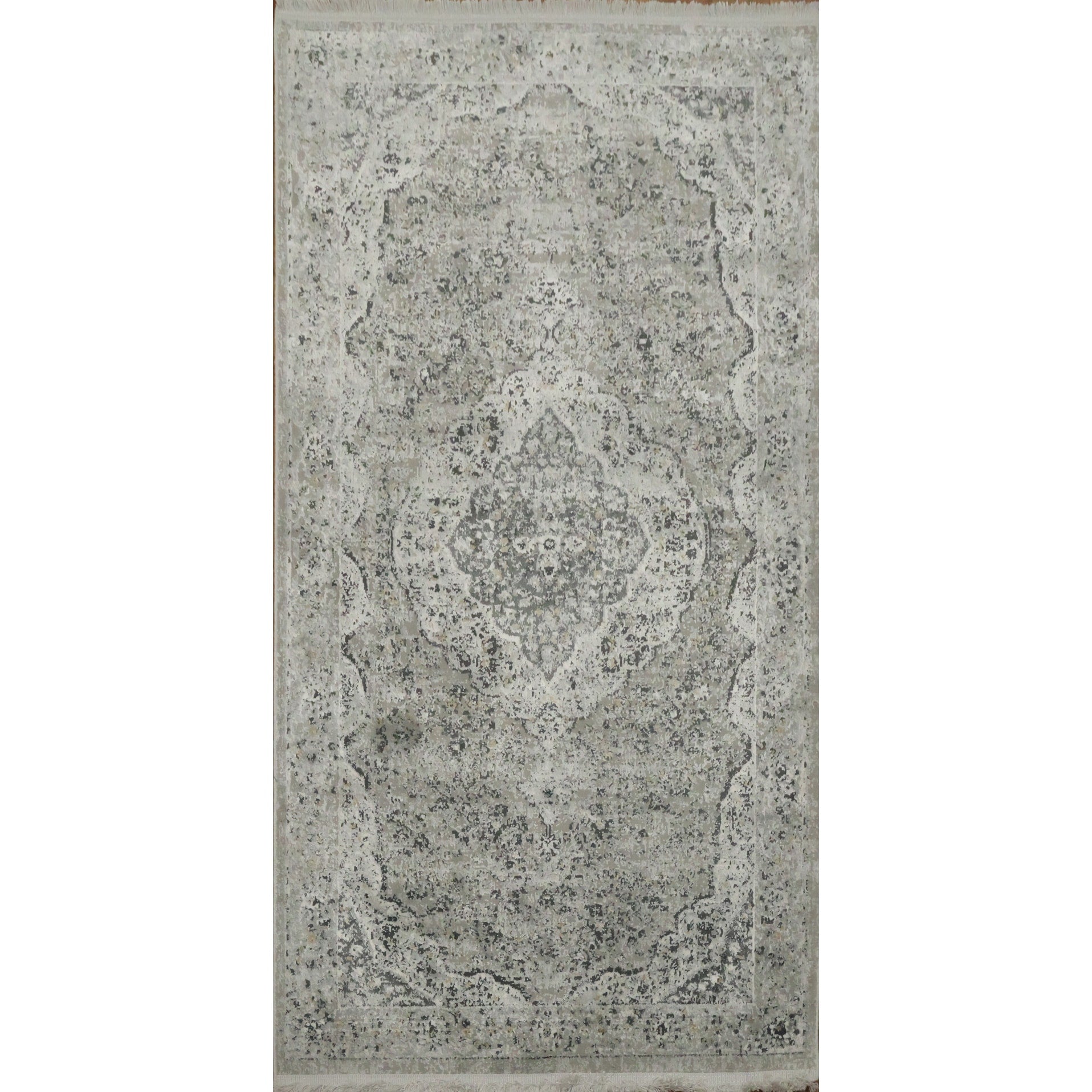 Machine Made Greys Charcoal Abstract Area Rug 5 0 X 2 6