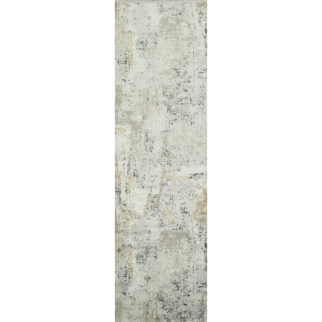 Machine Made Greys Charcoal Abstract Runner Rug 10 0 X 3 2