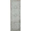 Machine Made Greys Charcoal Abstract Runner Rug 9 9 X 3 2