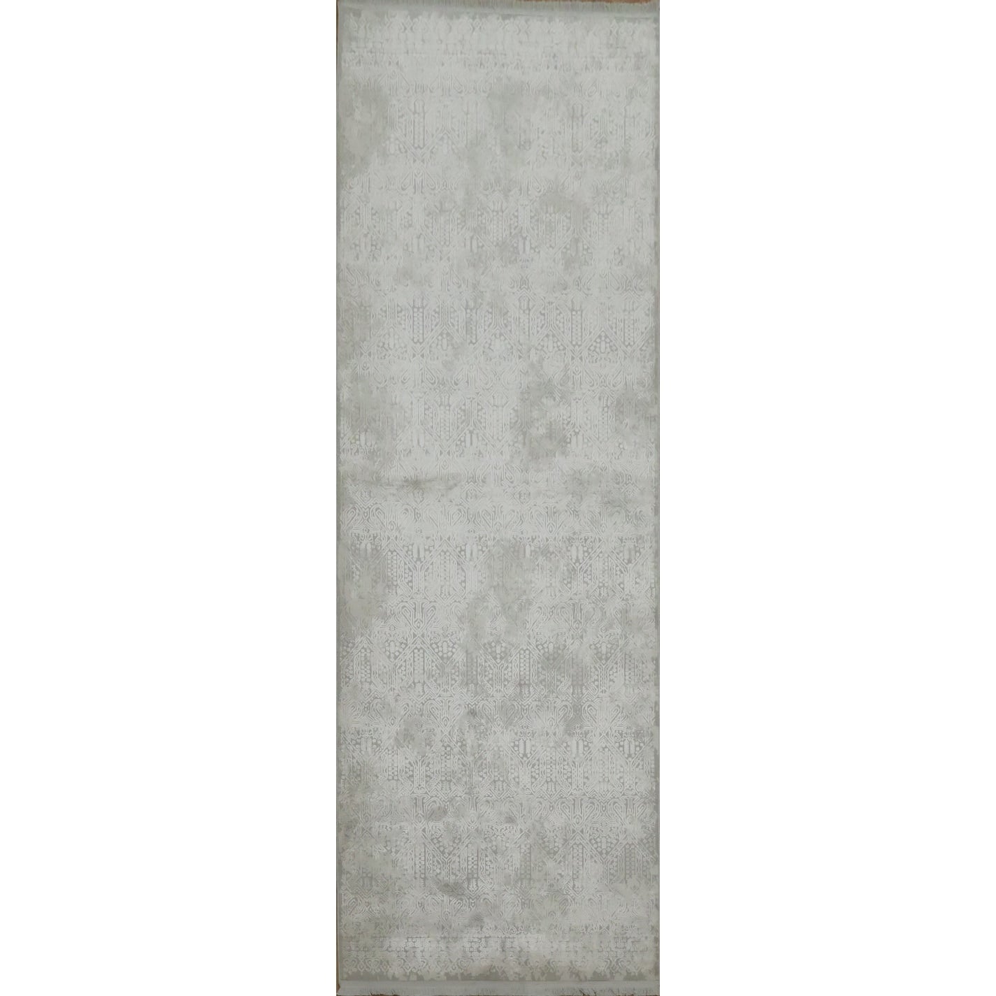 Machine Made Greys Charcoal Abstract Runner Rug 10 0 X 3 3