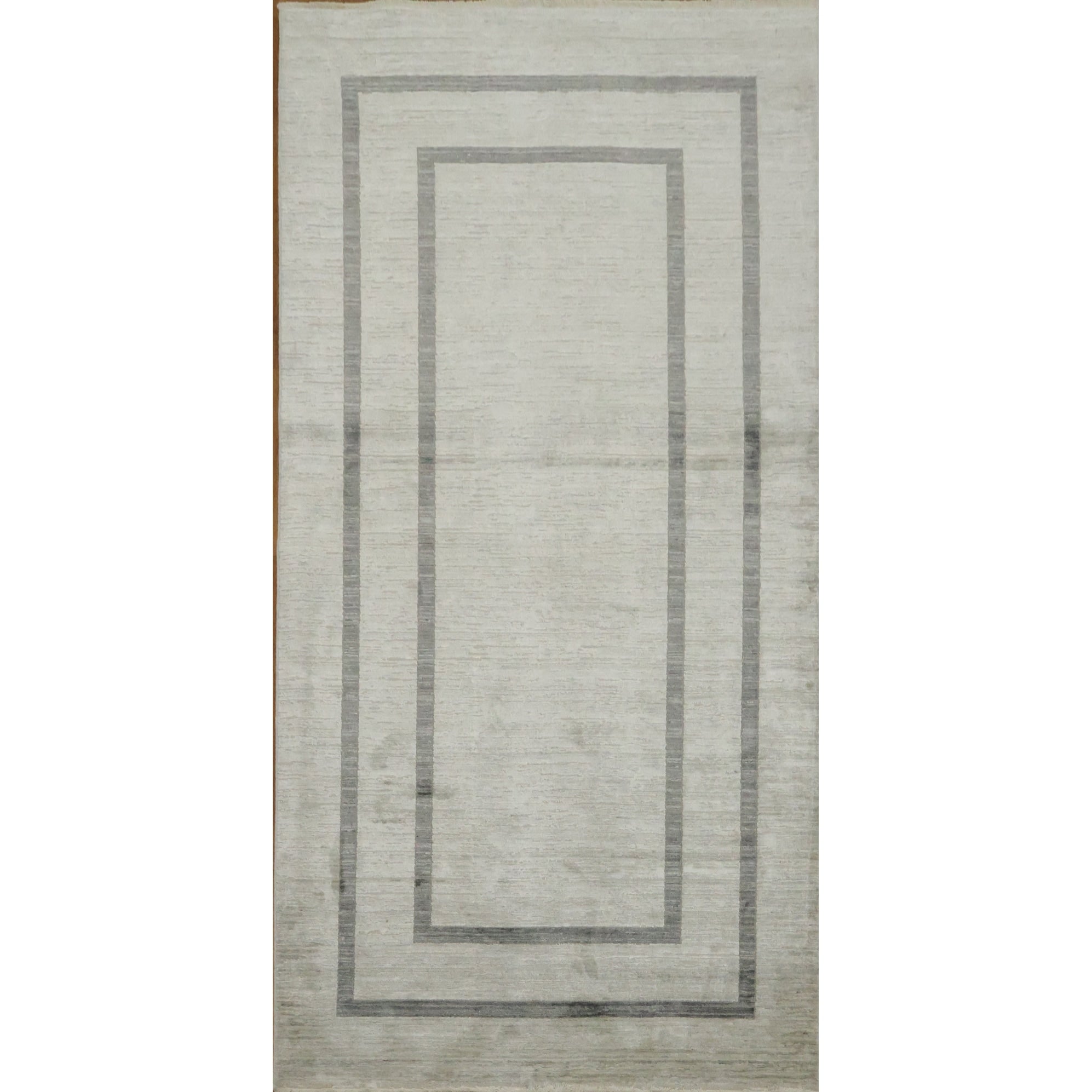 Machine Made Greys Charcoal Abstract Runner Rug 6 6 X 3 3