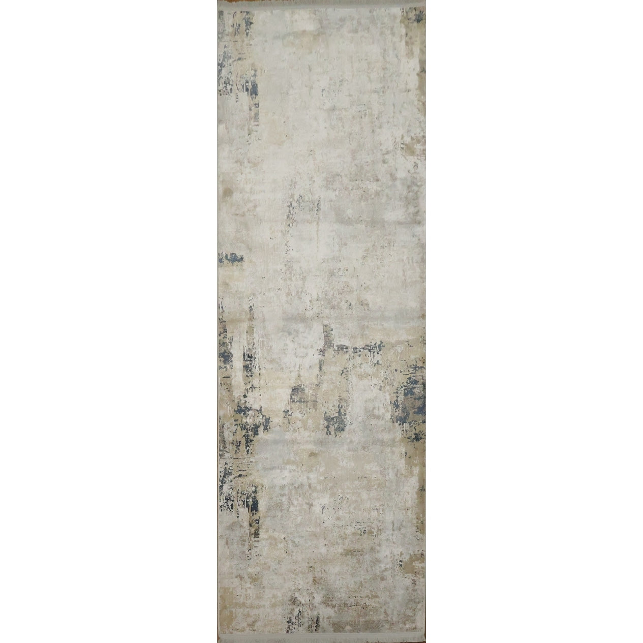 Machine Made Greys Charcoal Abstract Runner Rug 10 0 X 3 3