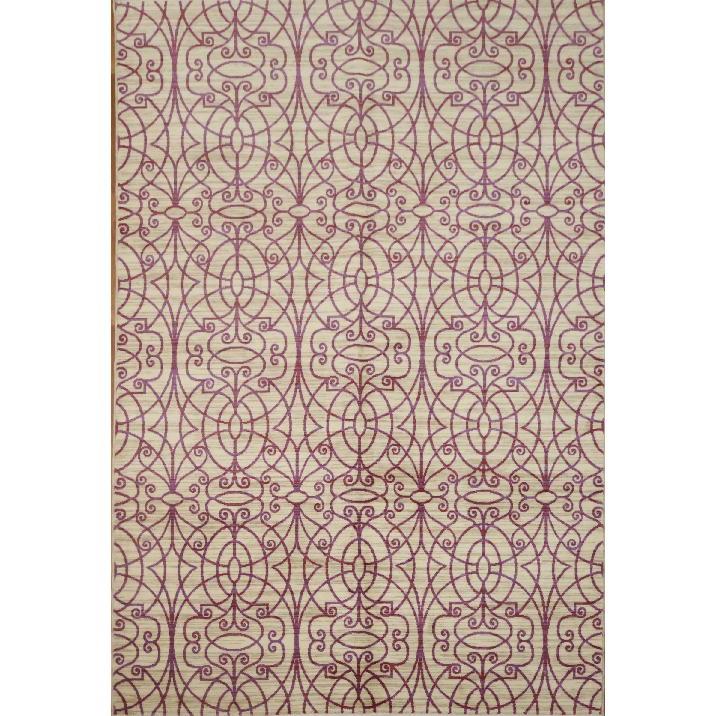 Machine Made Oriental 100 Wool Carpet Modern Beige Ivories Area Rug 9 4 X 6 5