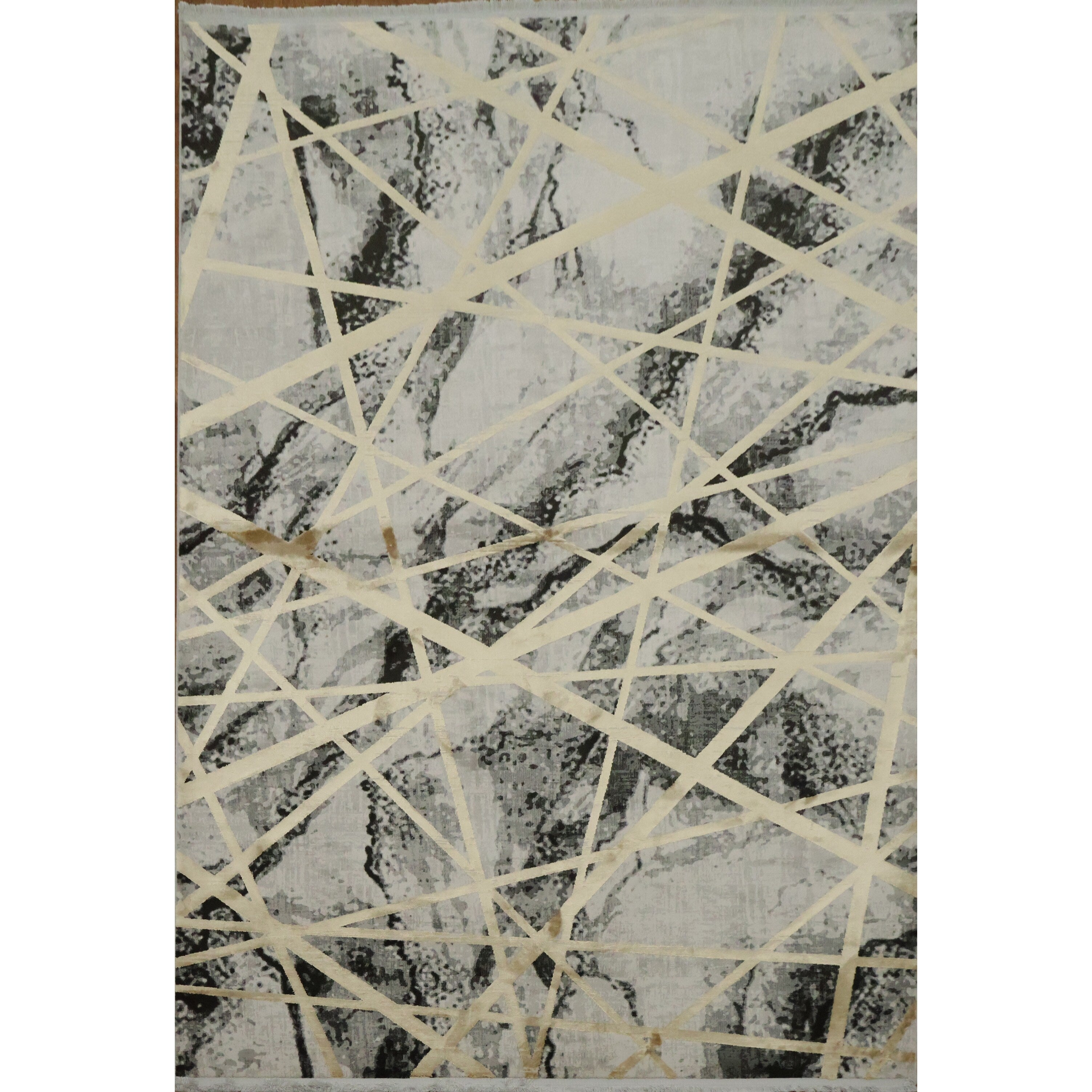Machine Made Oriental Polyester Carpet Modern Beige Ivories Area Rug 7 7 X 5 2