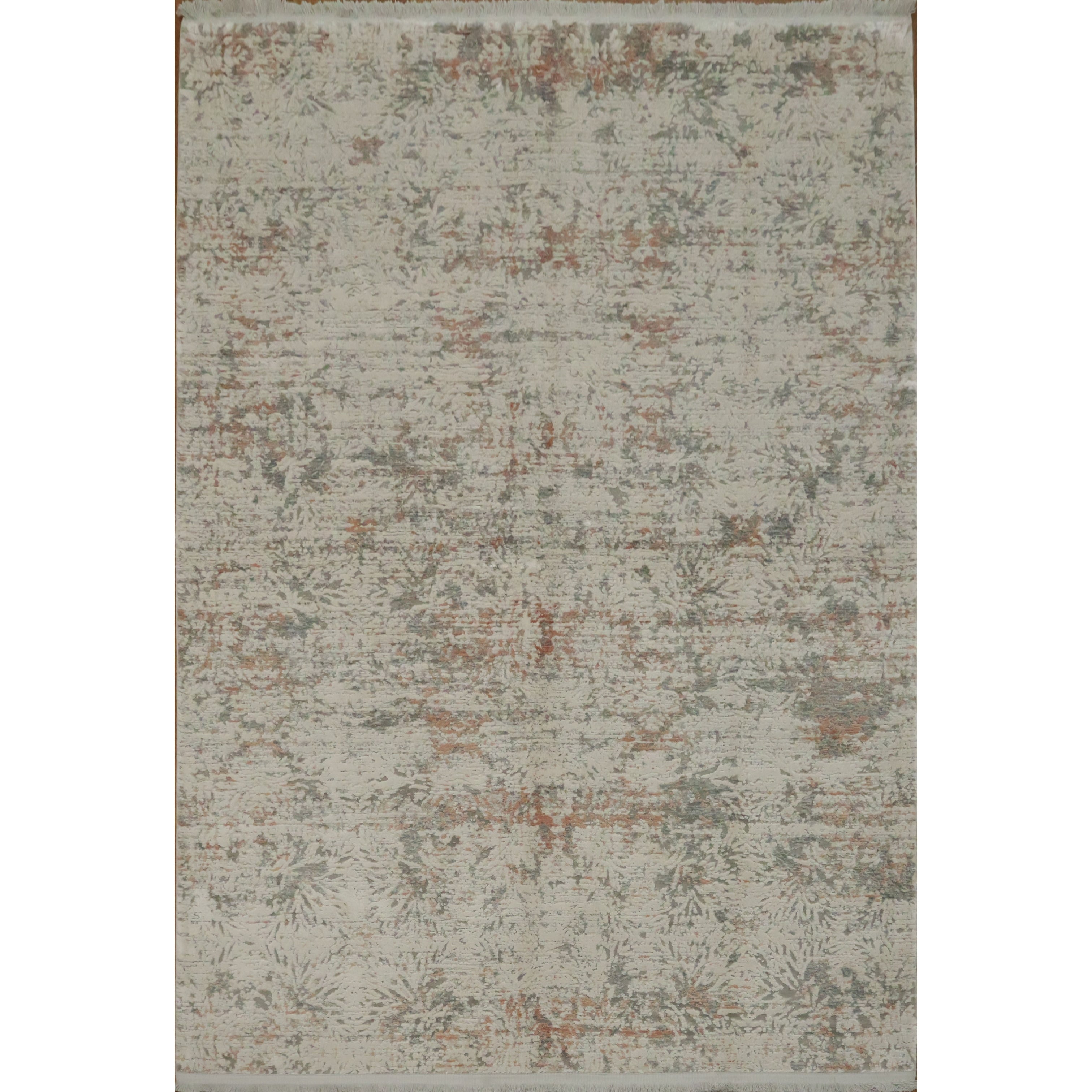 Machine Made Oriental Polyester Carpet Modern Beige Ivories Area Rug 7 7 X 5 2
