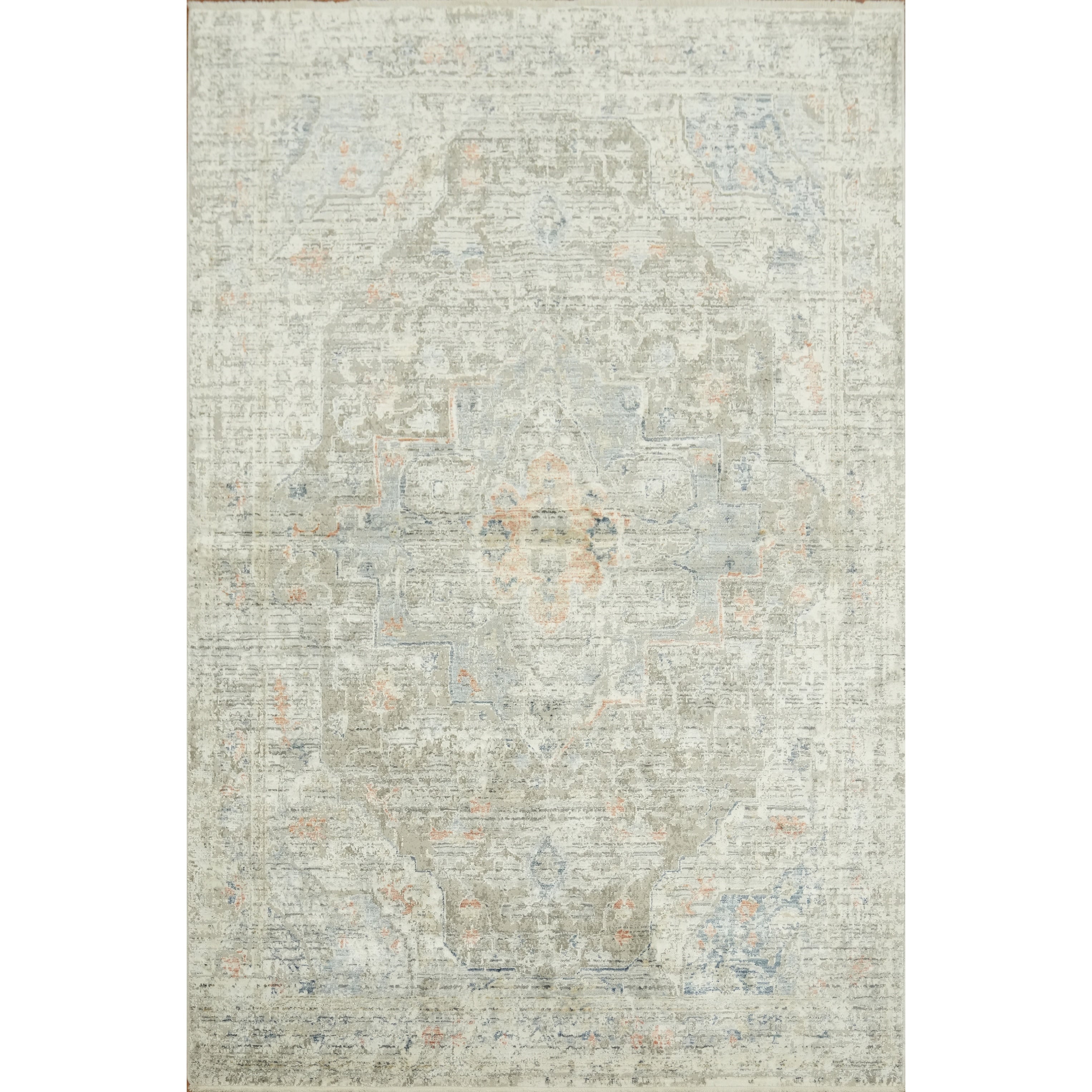 Machine Made Oriental Polyester Carpet Modern Beige Ivories Area Rug 7 7 X 5 0