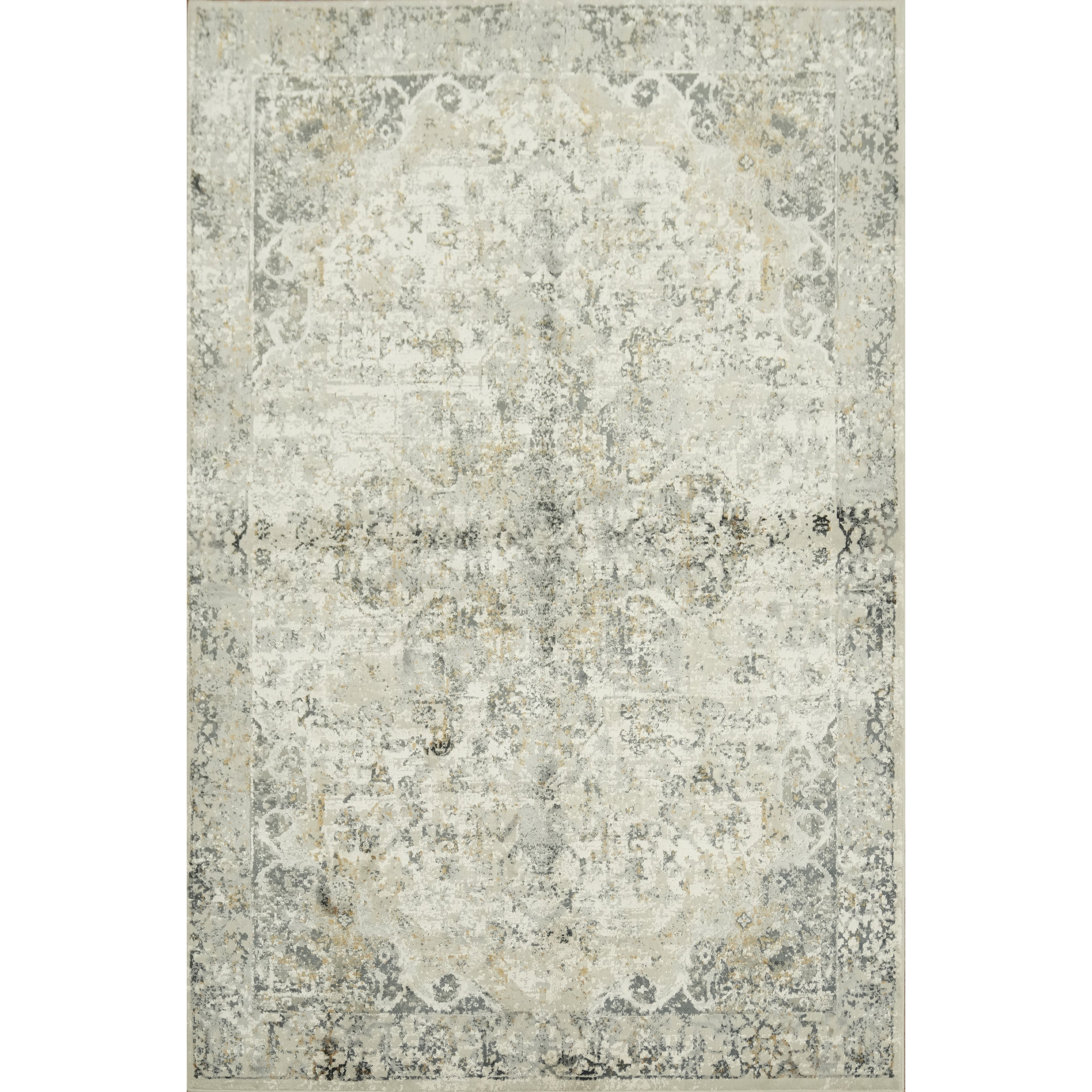 Machine Made Oriental Polyester Carpet Modern Beige Ivories Area Rug 7 0 X 5 0
