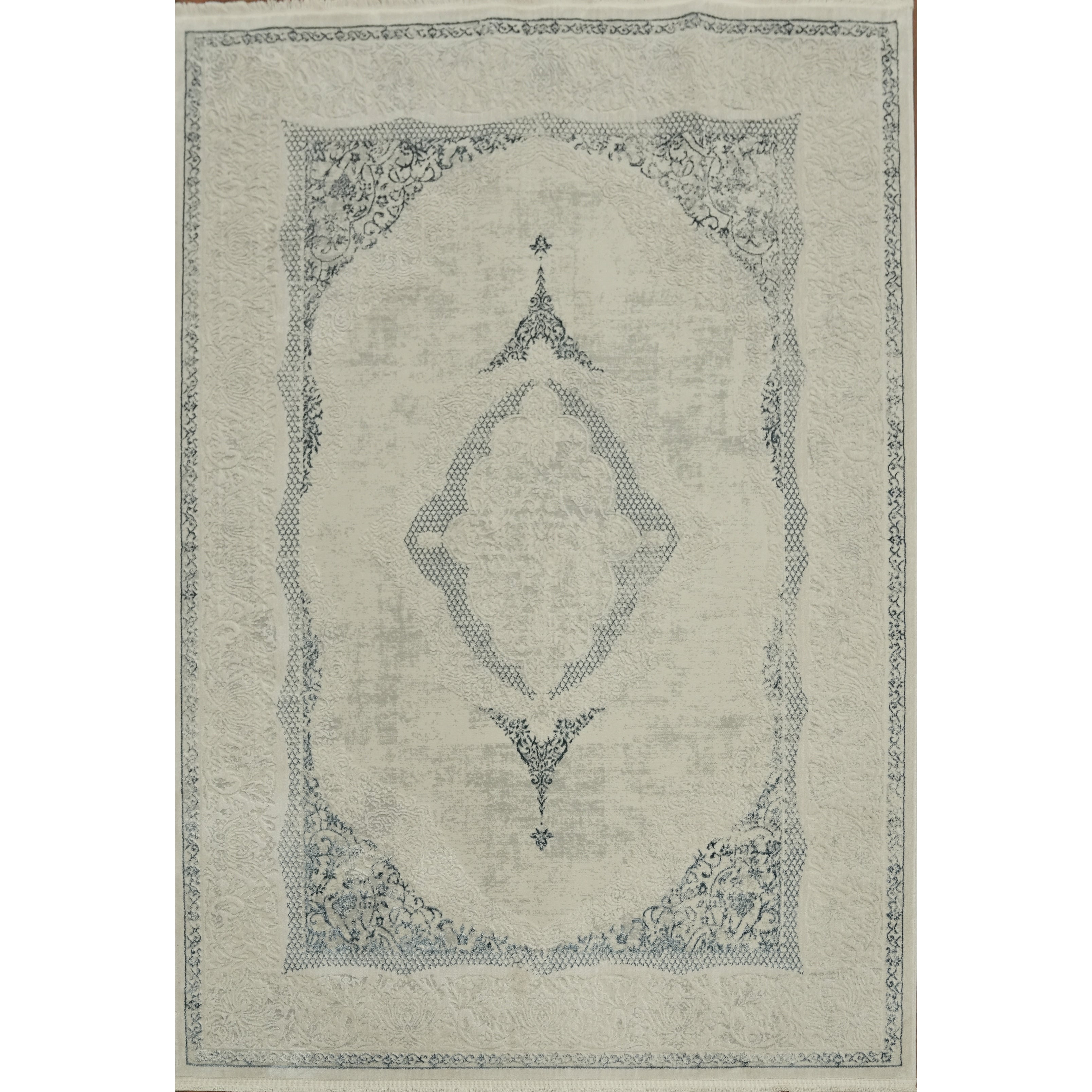 Machine Made Oriental Polyester Carpet Modern Beige Ivories Area Rug 7 7 X 5 2