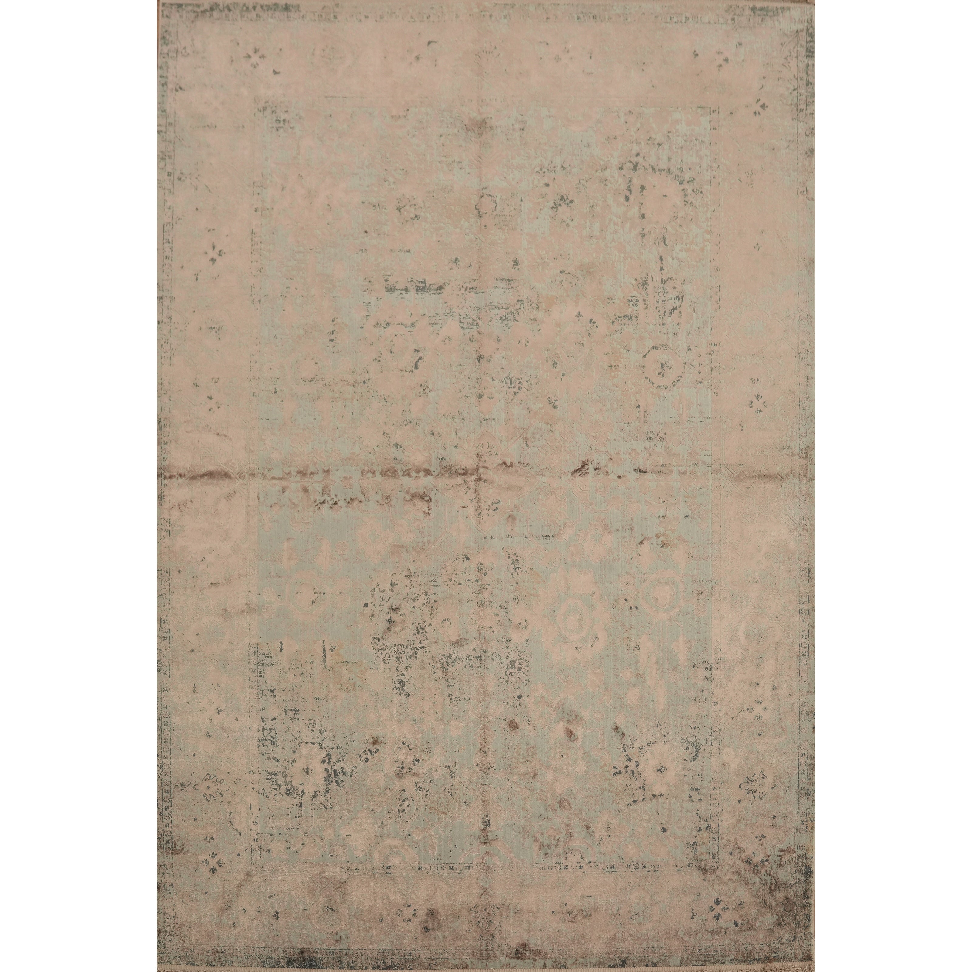 Machine Made Oriental Polyester Carpet Modern Beige Ivories Area Rug 7 6 X 5 1